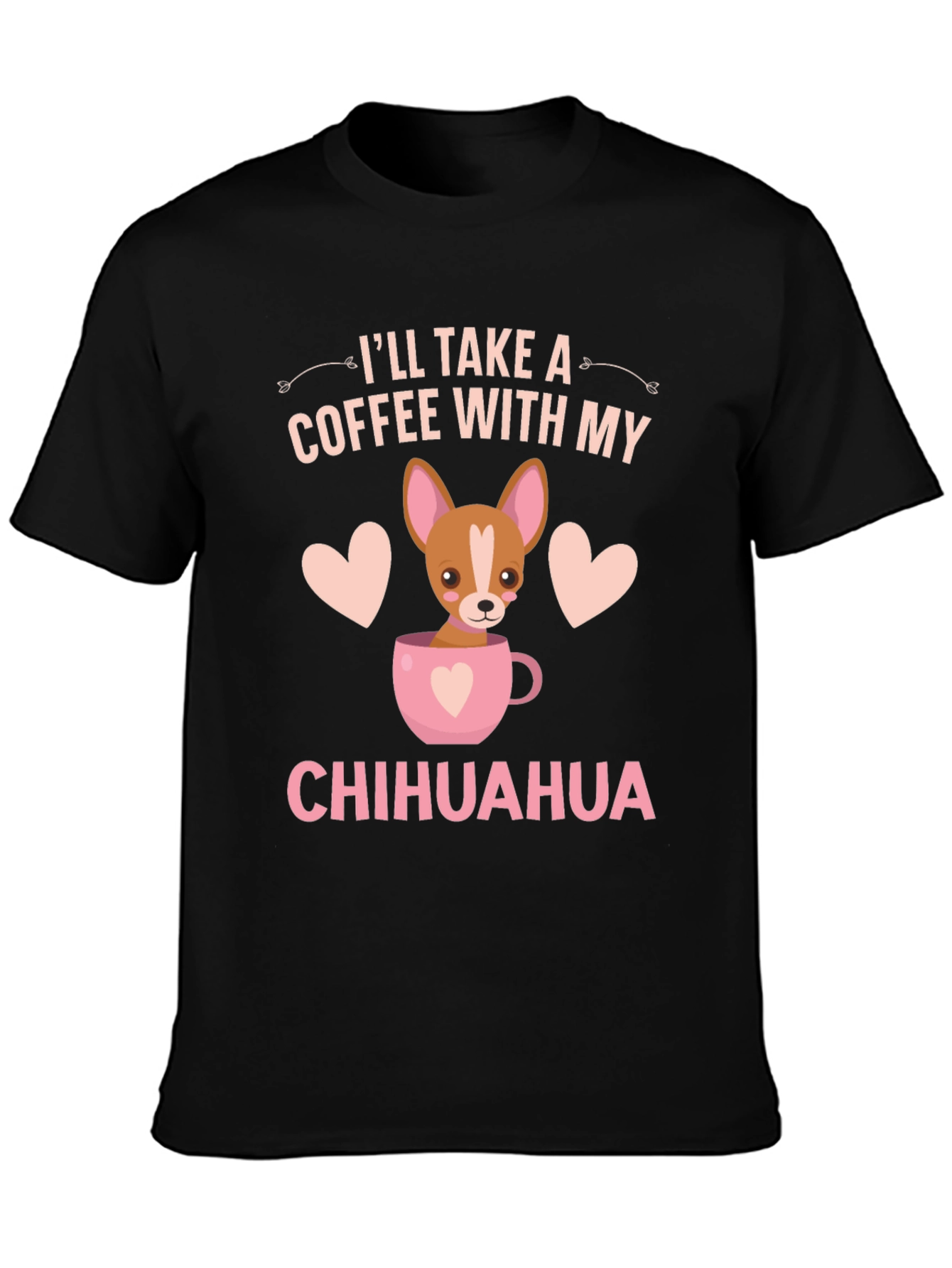 Chihuahua Coffee Lover T-Shirt – Cute Dog Lover Graphic Tee Gift