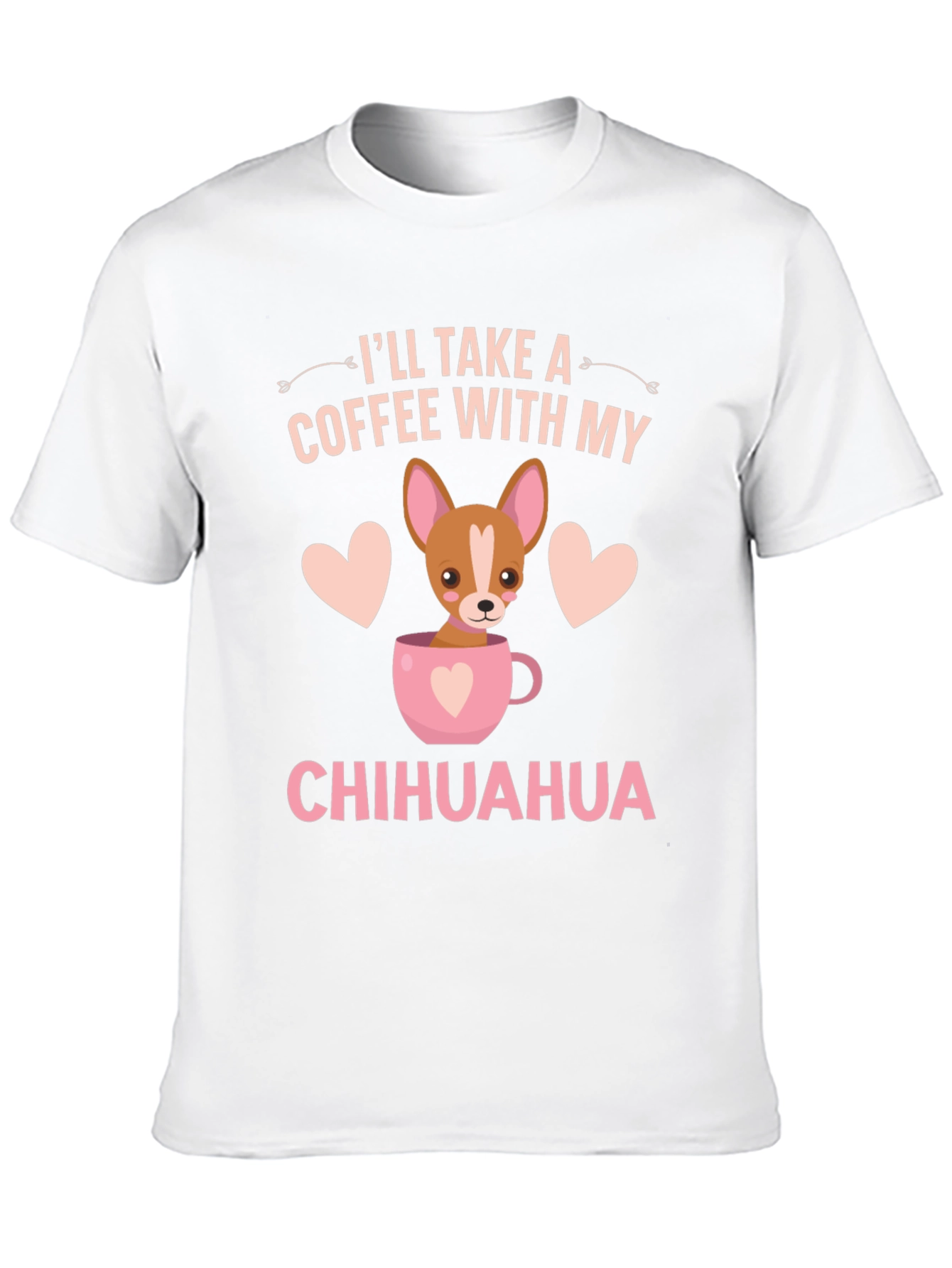 Chihuahua Coffee Lover T-Shirt – Cute Dog Lover Graphic Tee Gift