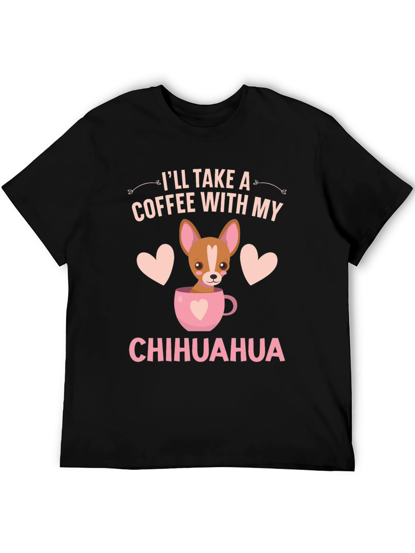 Chihuahua Coffee Lover T-Shirt – Cute Dog Lover Graphic Tee Gift