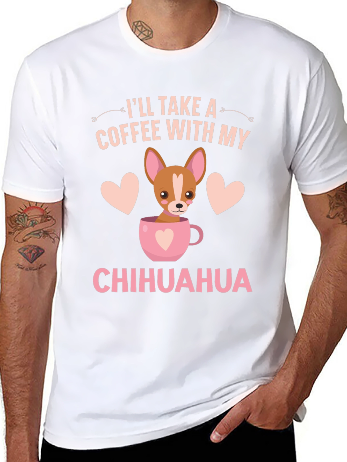 Chihuahua Coffee Lover T-Shirt – Cute Dog Lover Graphic Tee Gift