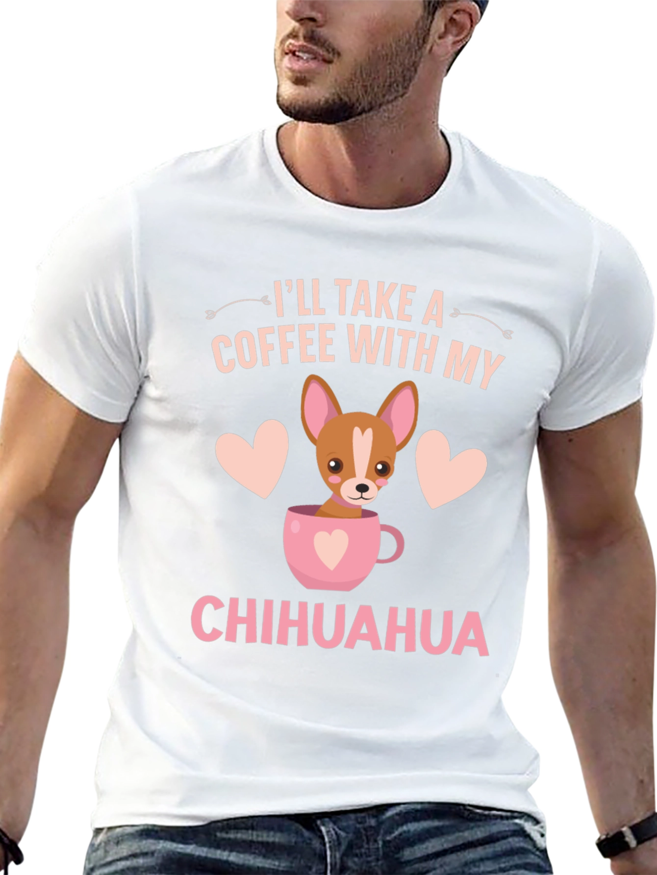 Chihuahua Coffee Lover T-Shirt – Cute Dog Lover Graphic Tee Gift