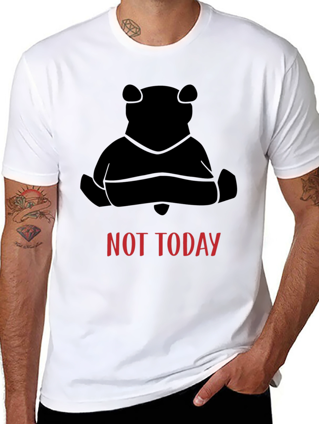 Not Today Bear Black T-Shirt