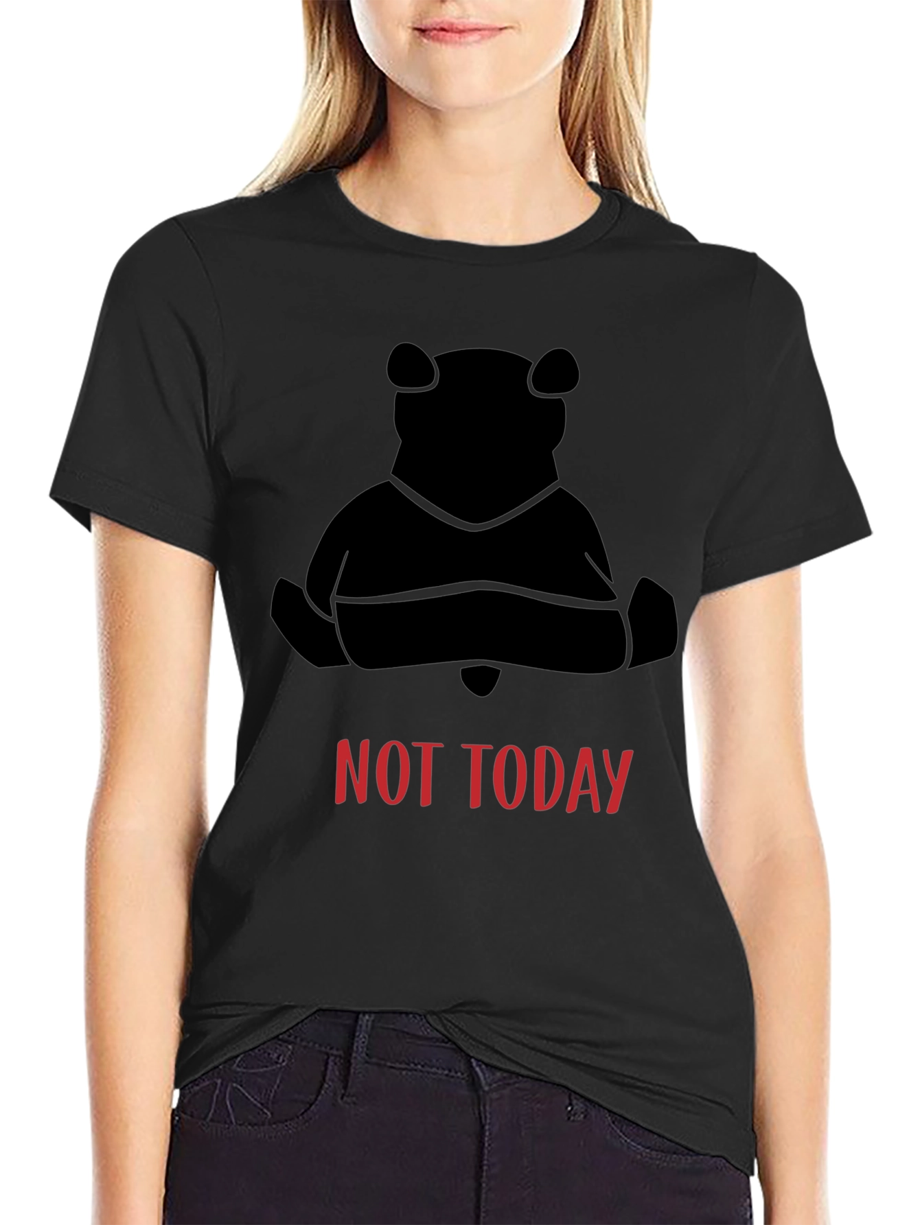 Not Today Bear Black T-Shirt