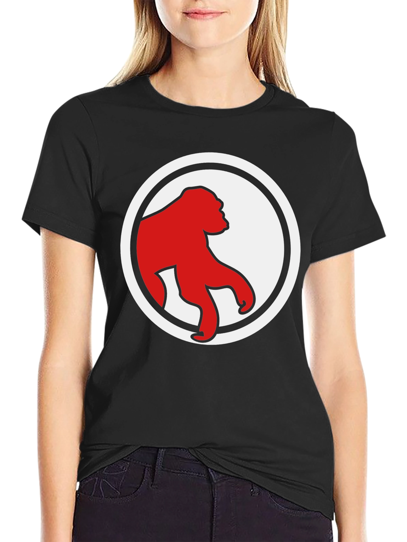 Red Ape Graphic Tee - Modern Black Shirt