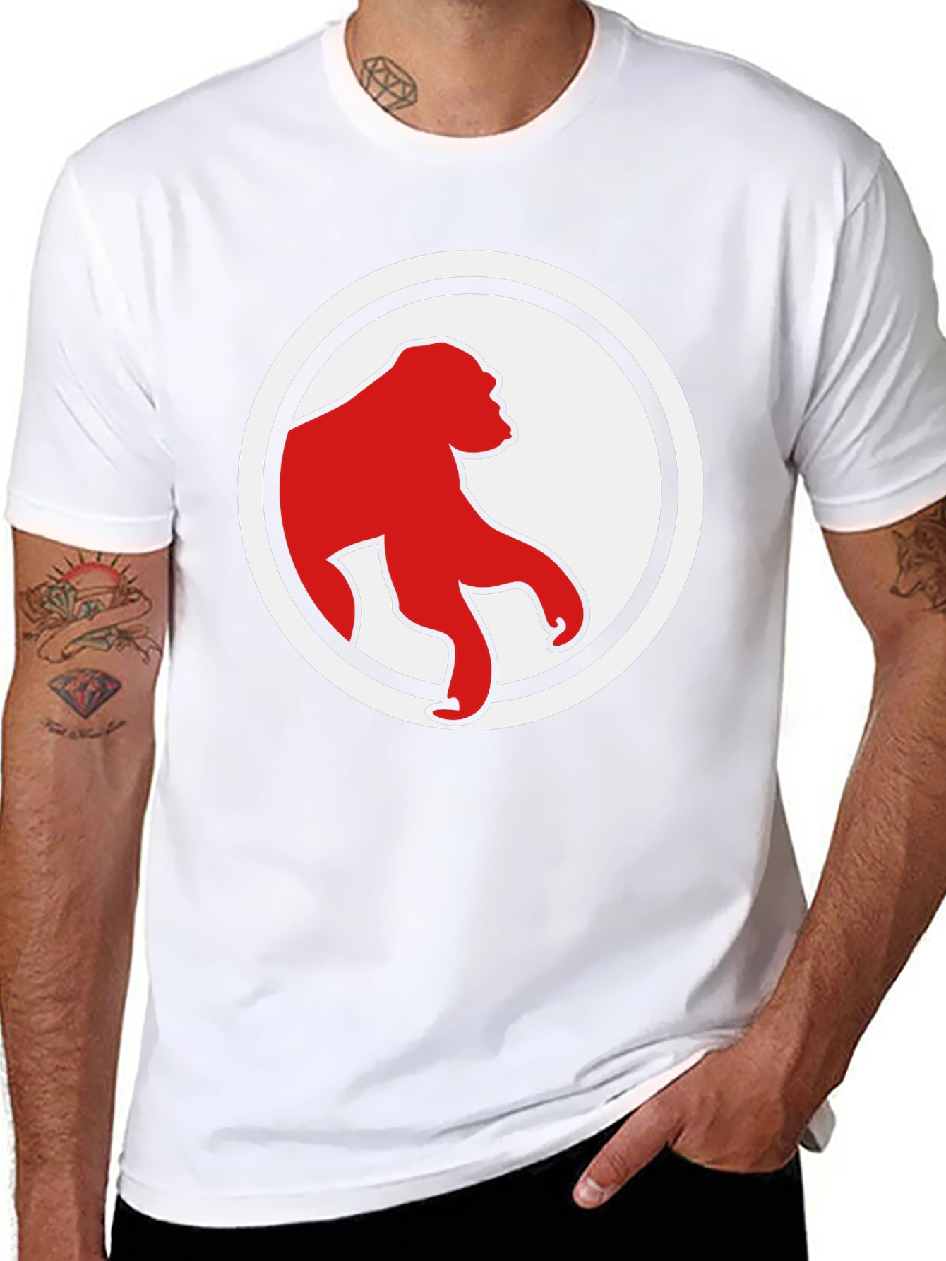 Red Ape Graphic Tee - Modern Black Shirt