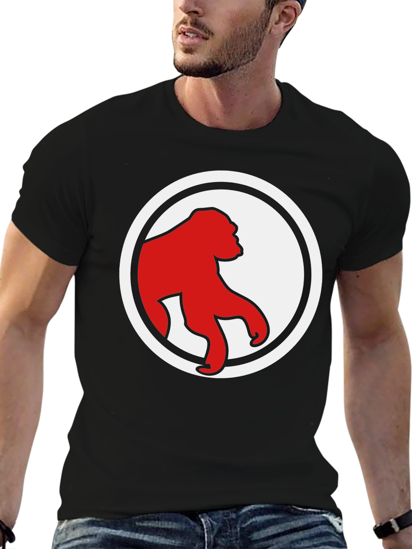 Red Ape Graphic Tee - Modern Black Shirt