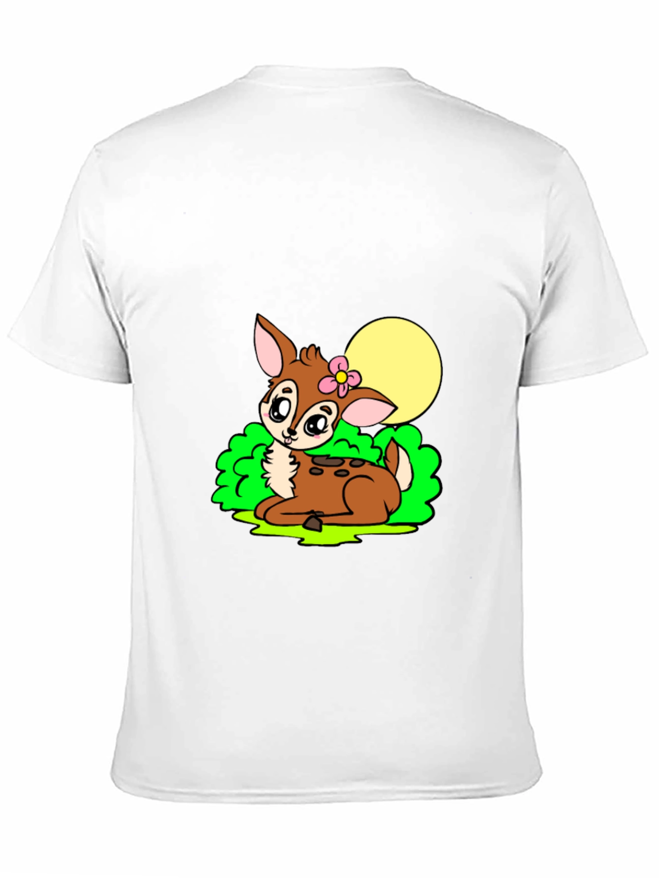 Cute Deer Graphic Tee - Black Cotton Blend Shirt