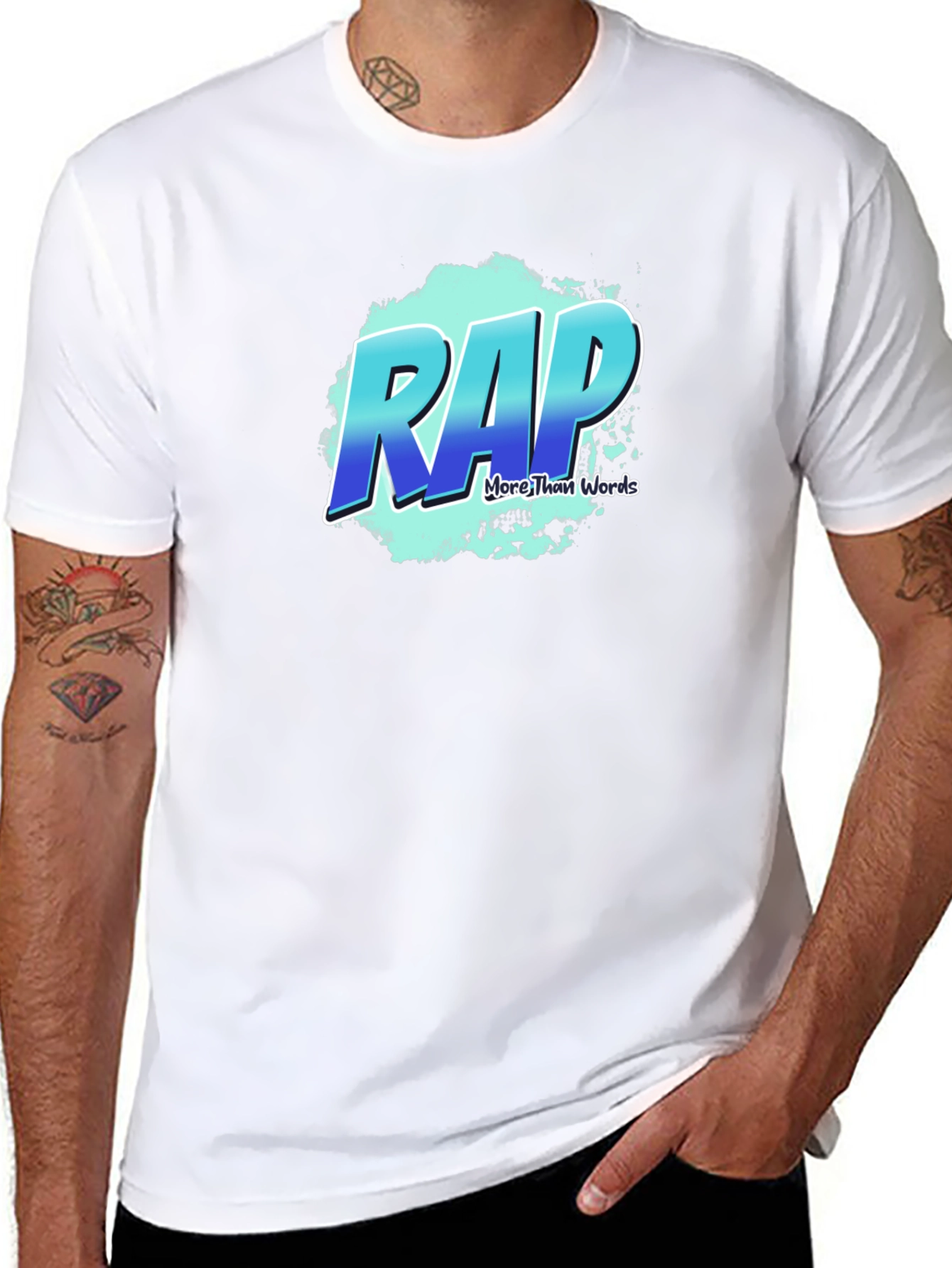 RAP More Than Words Black Graphic T-Shirt