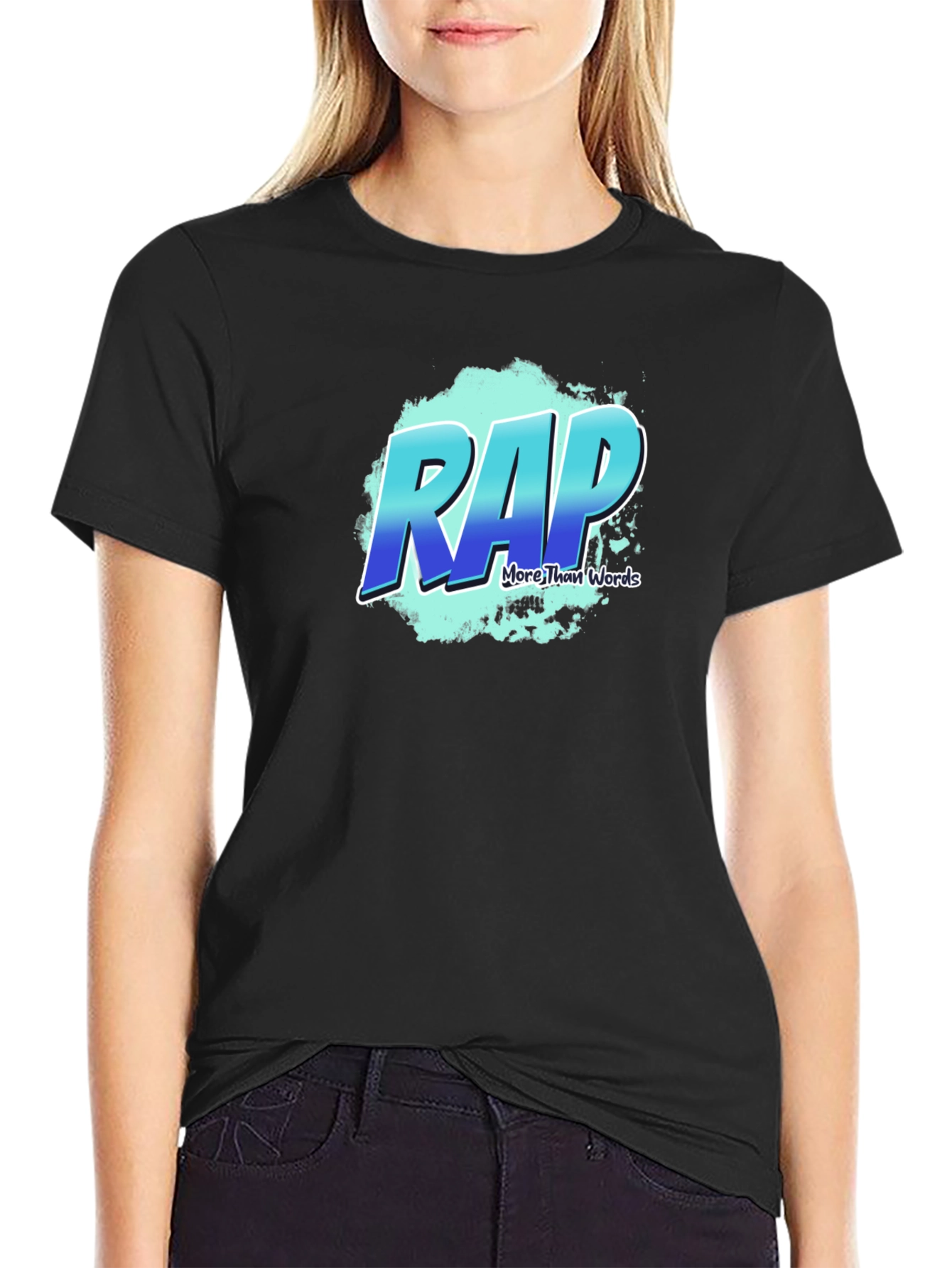 RAP More Than Words Black Graphic T-Shirt