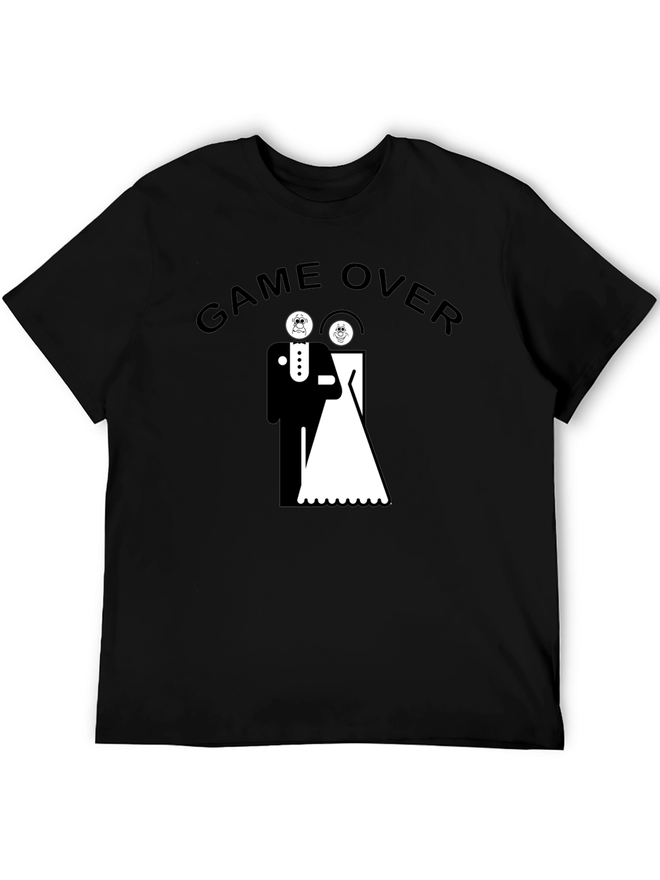 Game Over Wedding T-Shirt Funny Groom Bride Graphic Tee