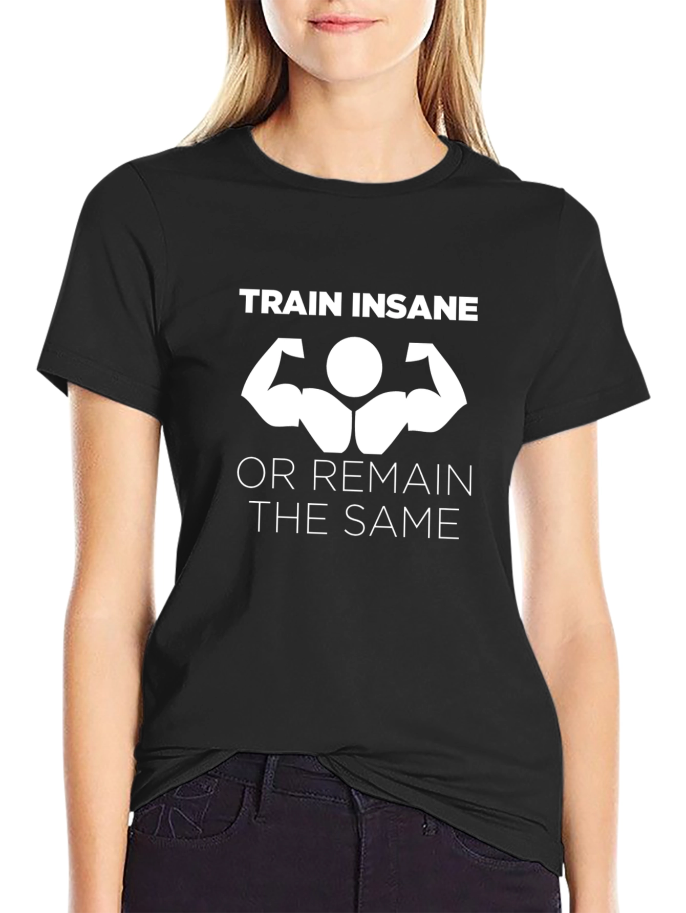 Train Insane Black Graphic Tee for Fitness Lovers