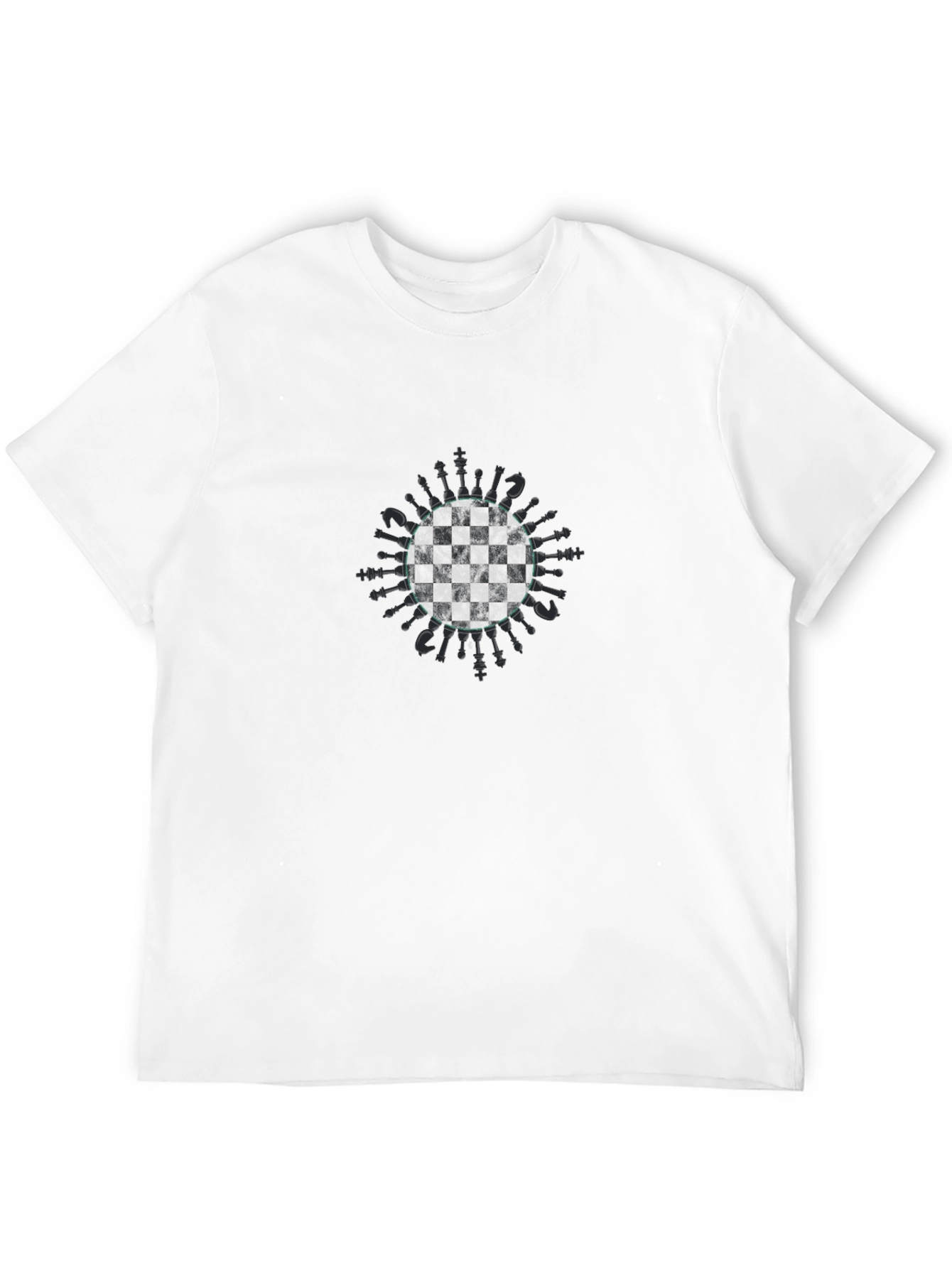 Chessboard & Pieces Graphic Tee - Unique Design!