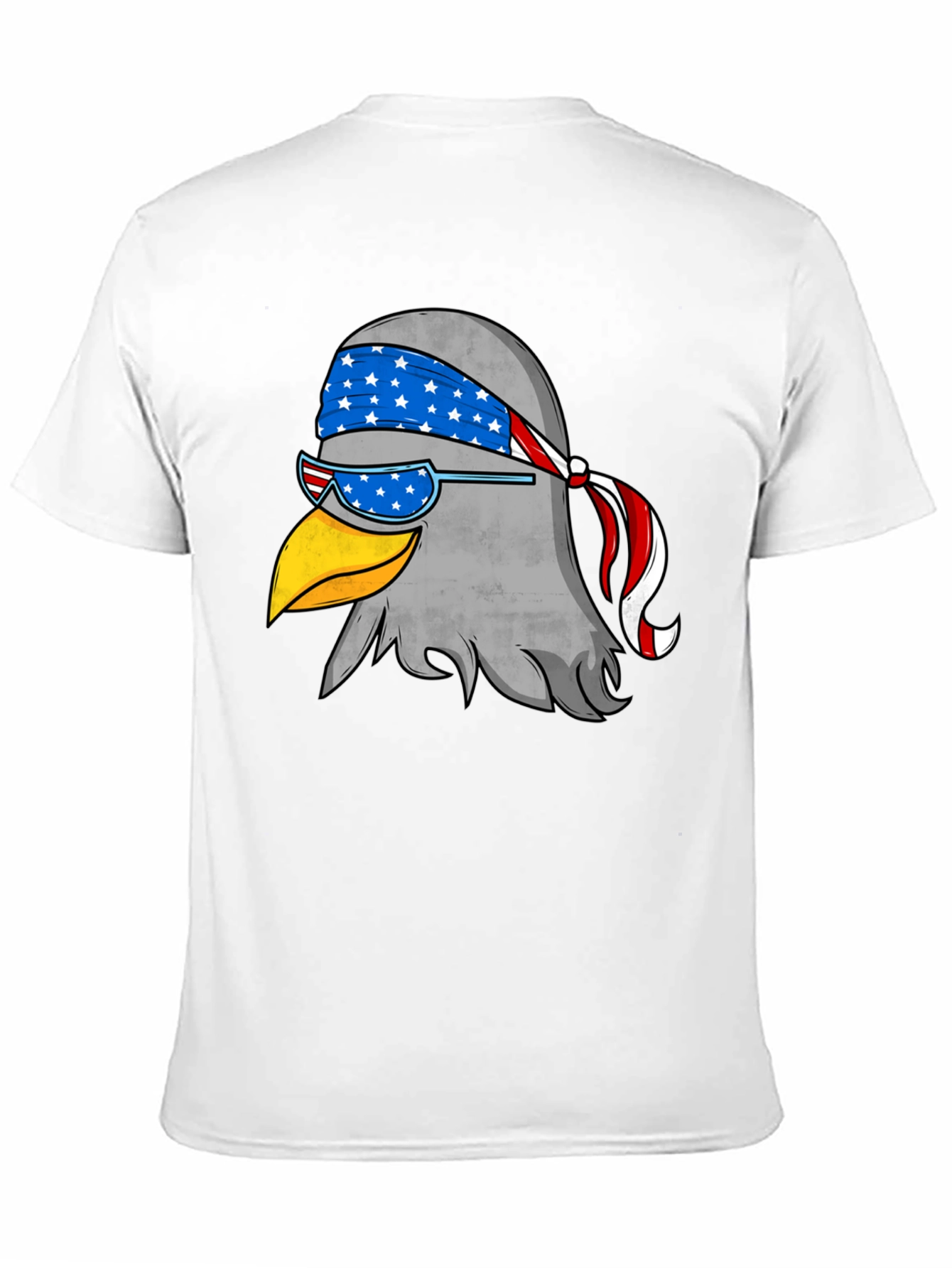 Patriotic Eagle Graphic Tee - Black Cotton T-Shirt
