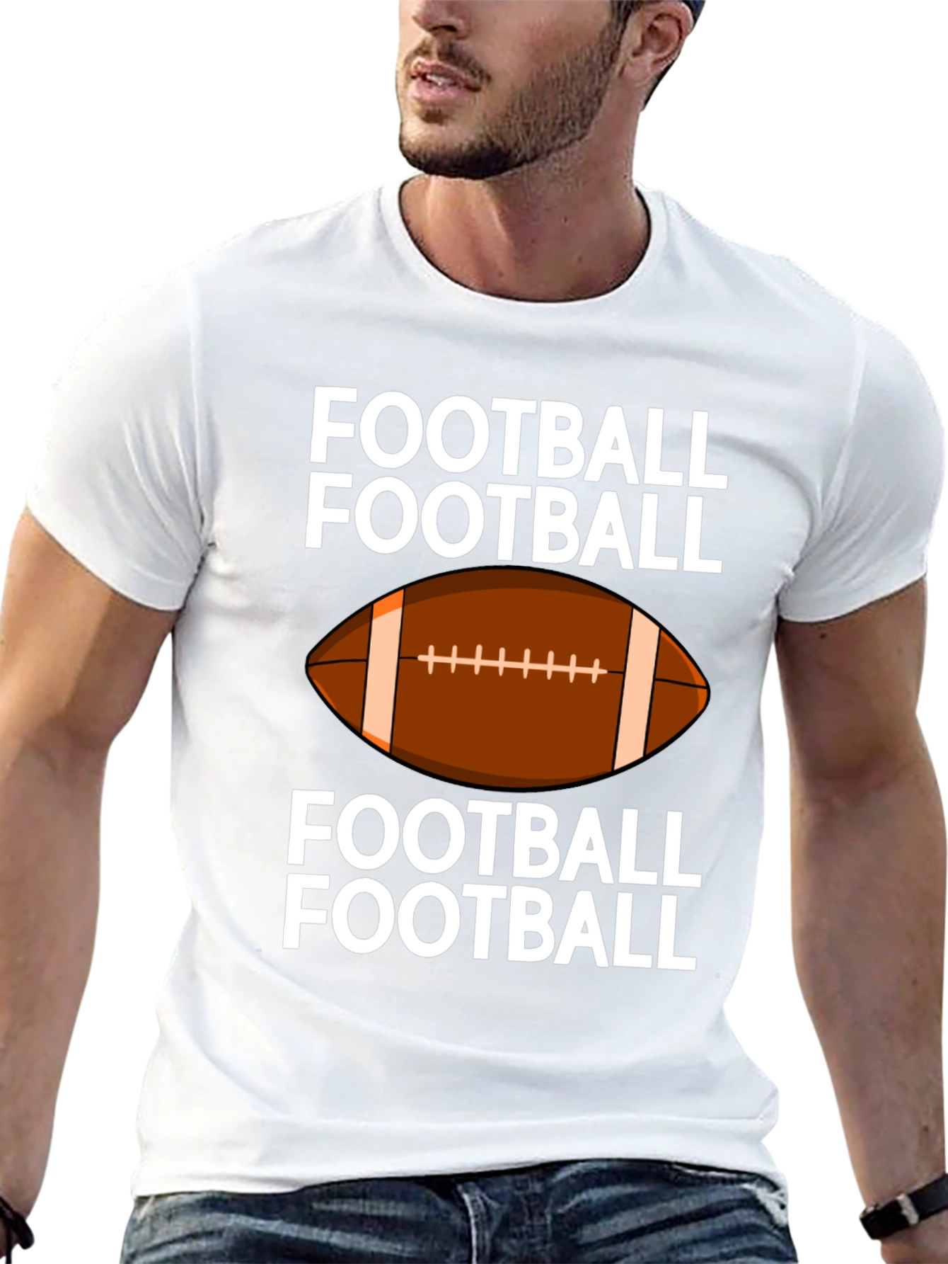 Football Graphic T-Shirt - Black Tee