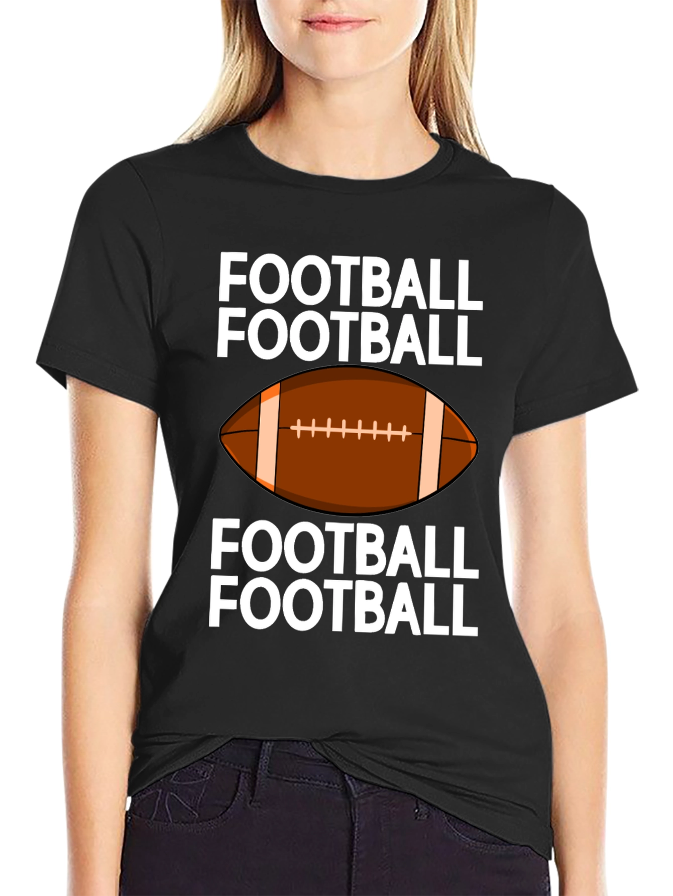 Football Graphic T-Shirt - Black Tee