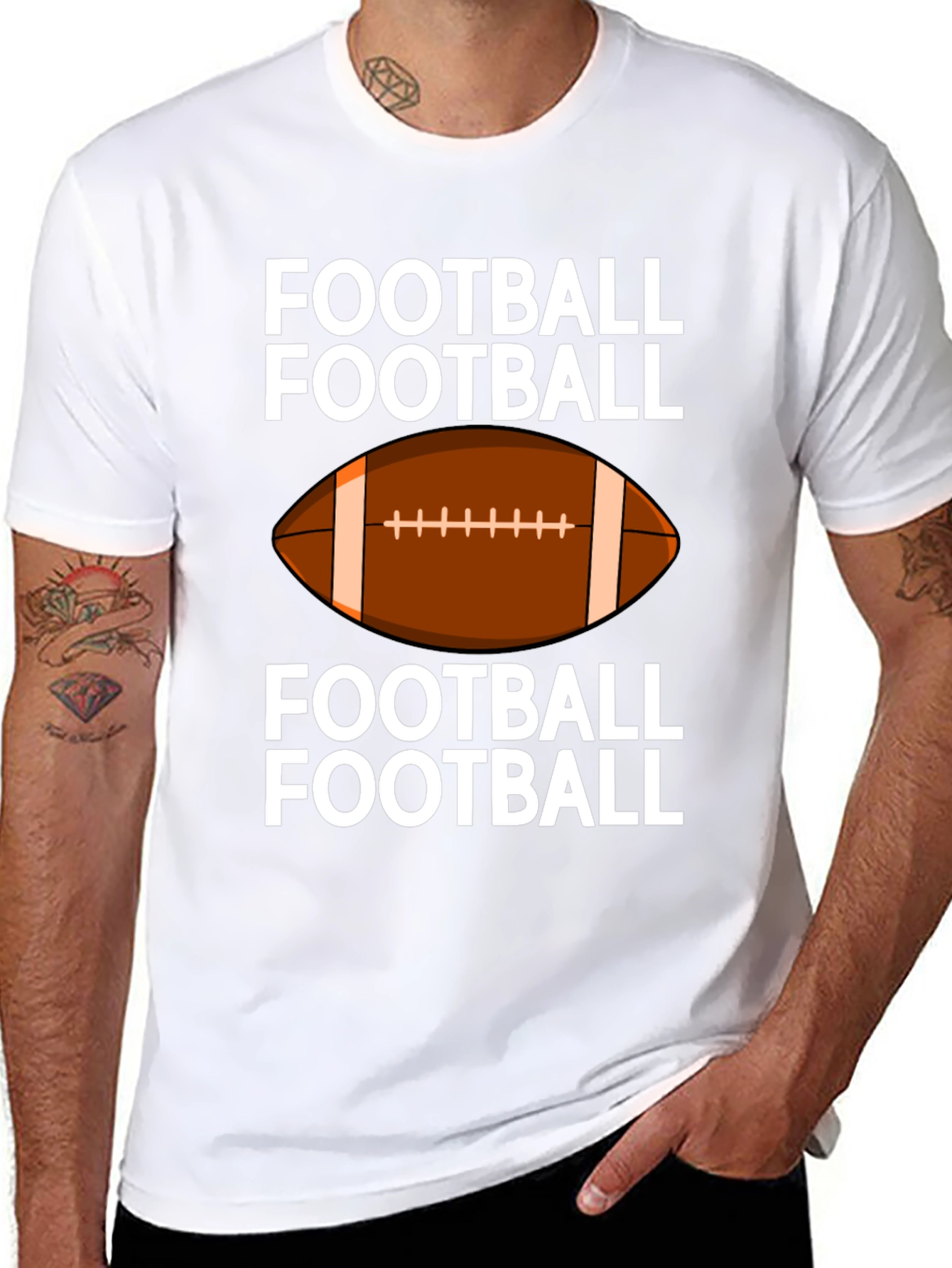 Football Graphic T-Shirt - Black Tee
