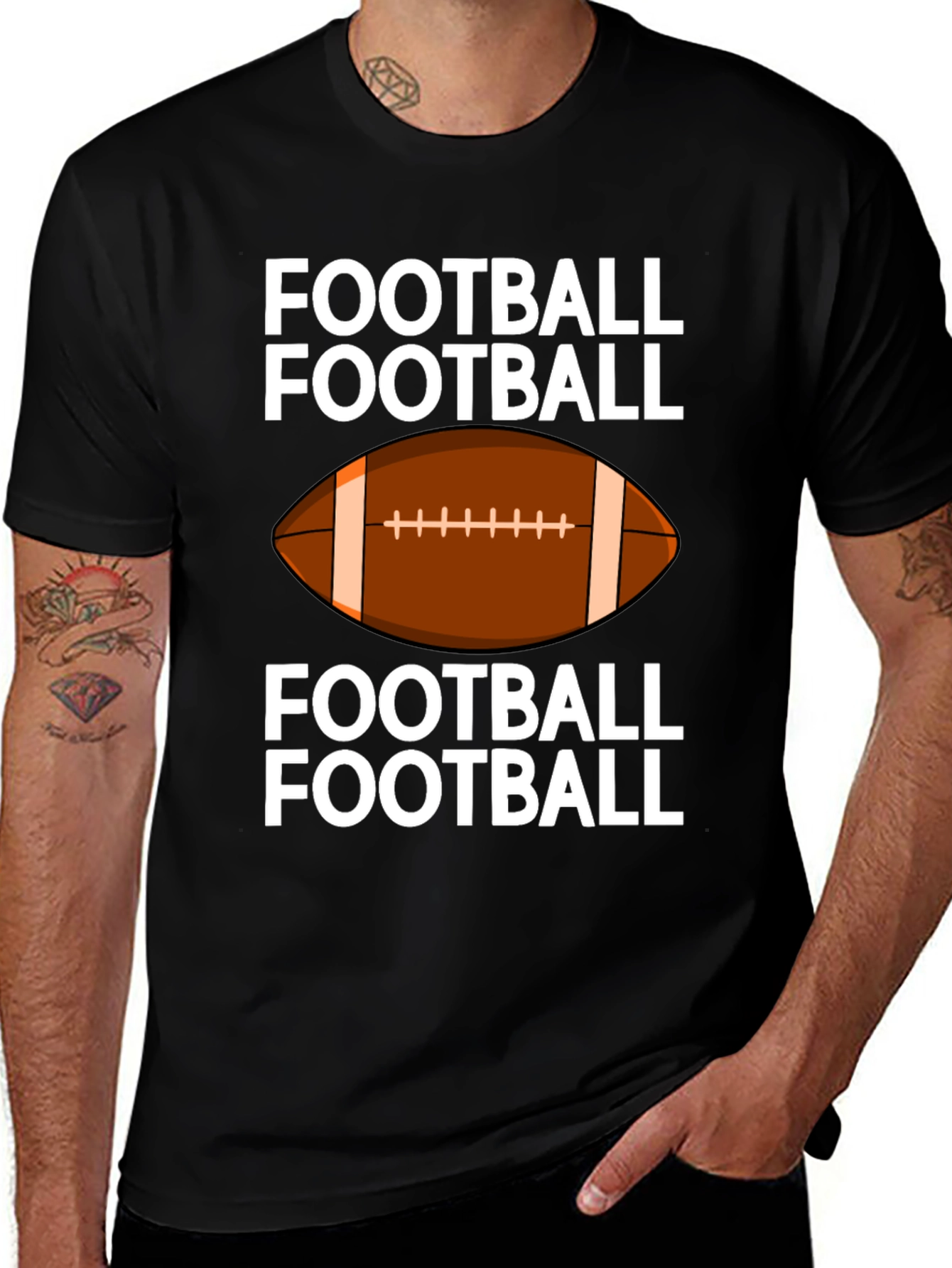 Football Graphic T-Shirt - Black Tee