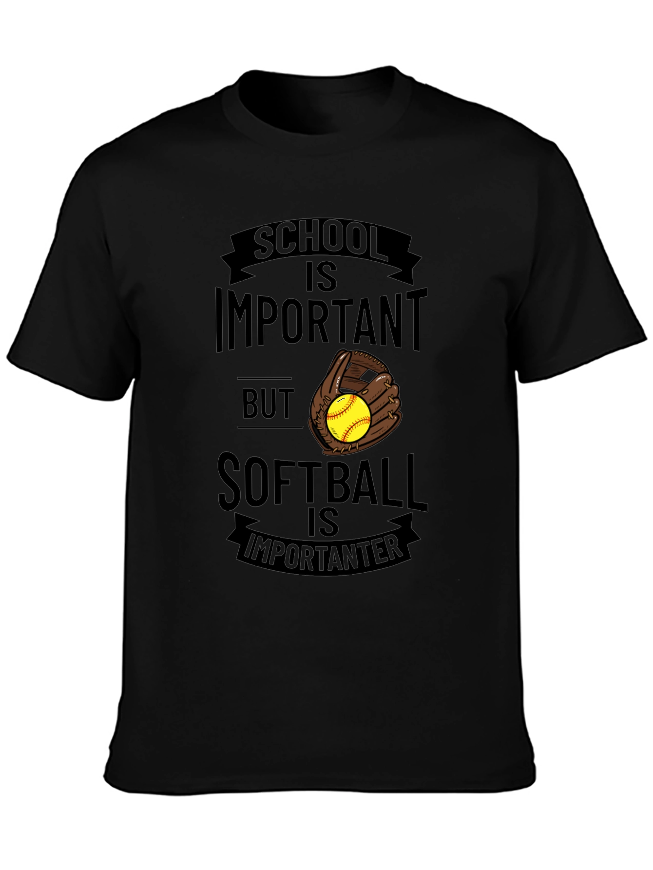 School vs. Softball Graphic T-Shirt