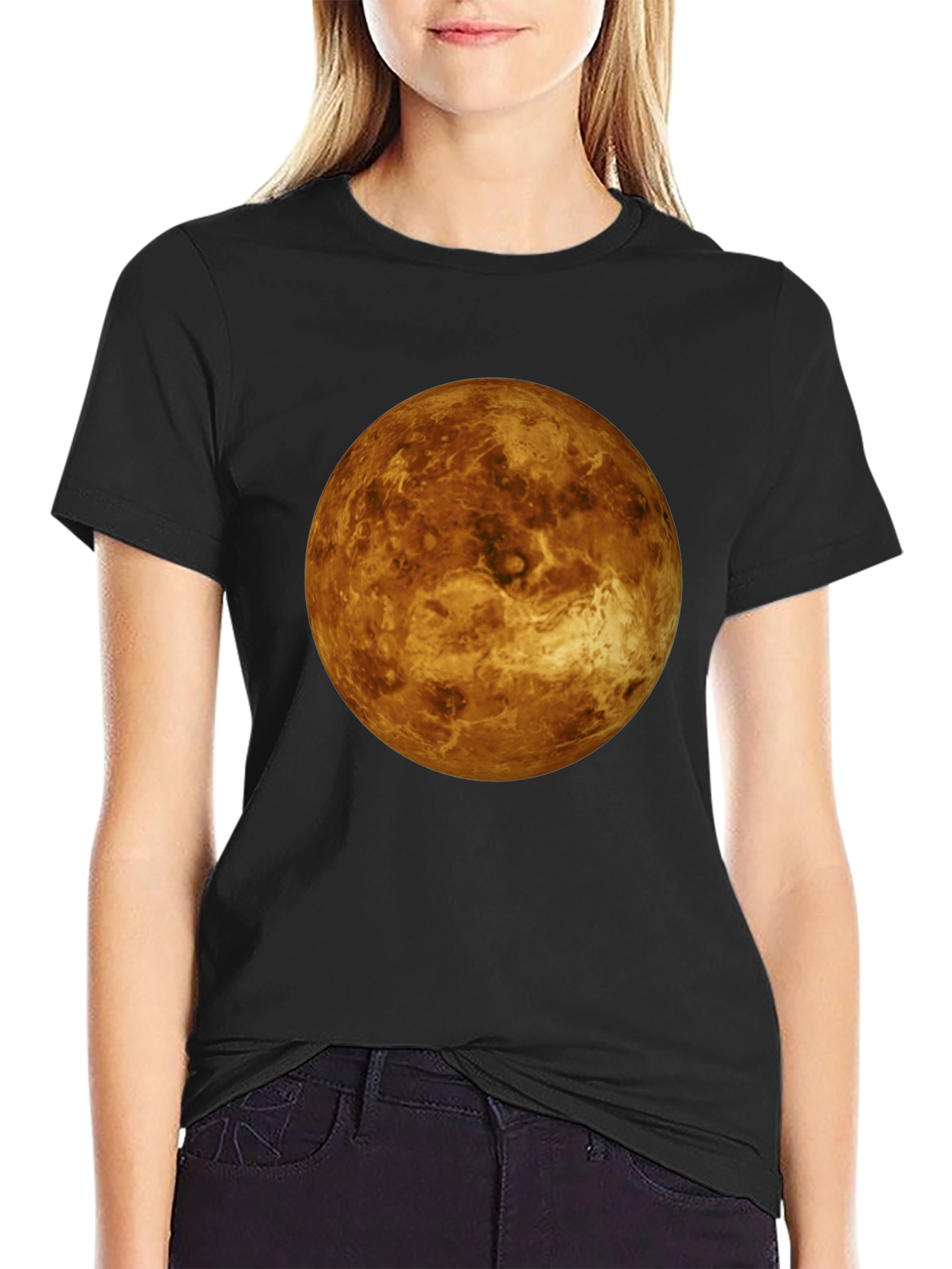 Venus Graphic Tee - Black Crew Neck T-Shirt