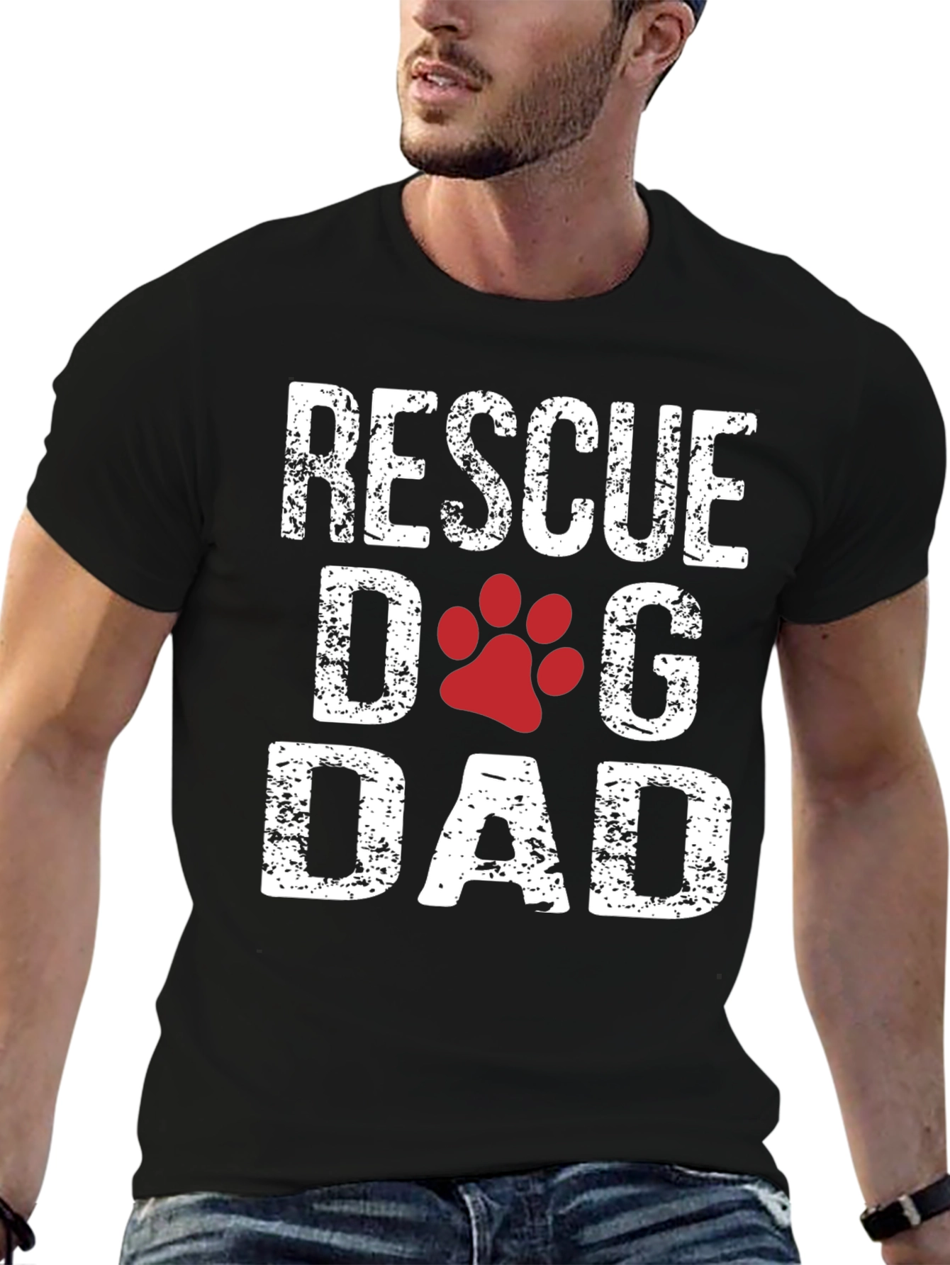 Rescue Dog Dad Graphic T-Shirt