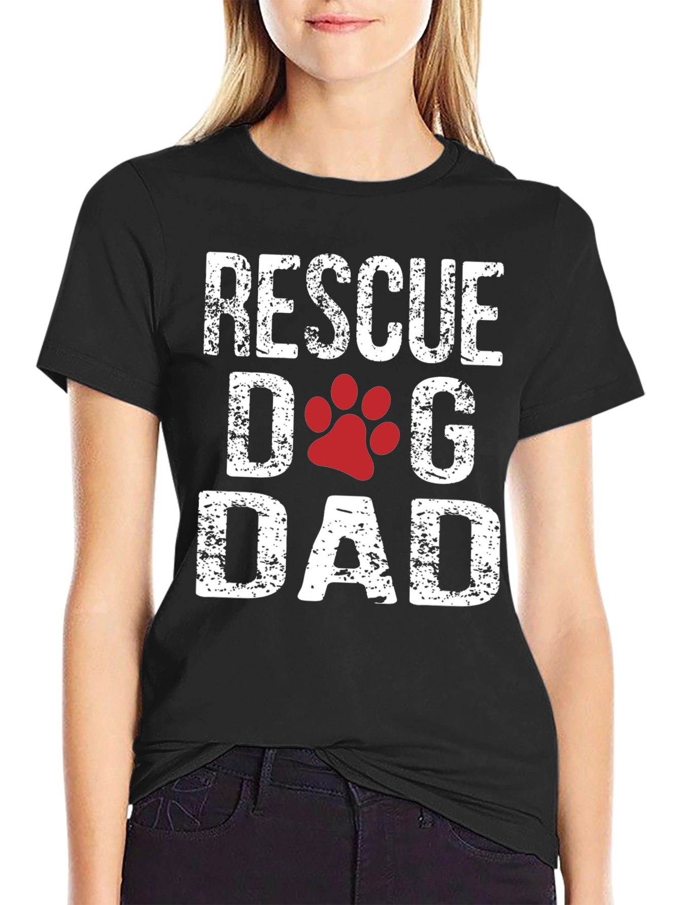 Rescue Dog Dad Graphic T-Shirt