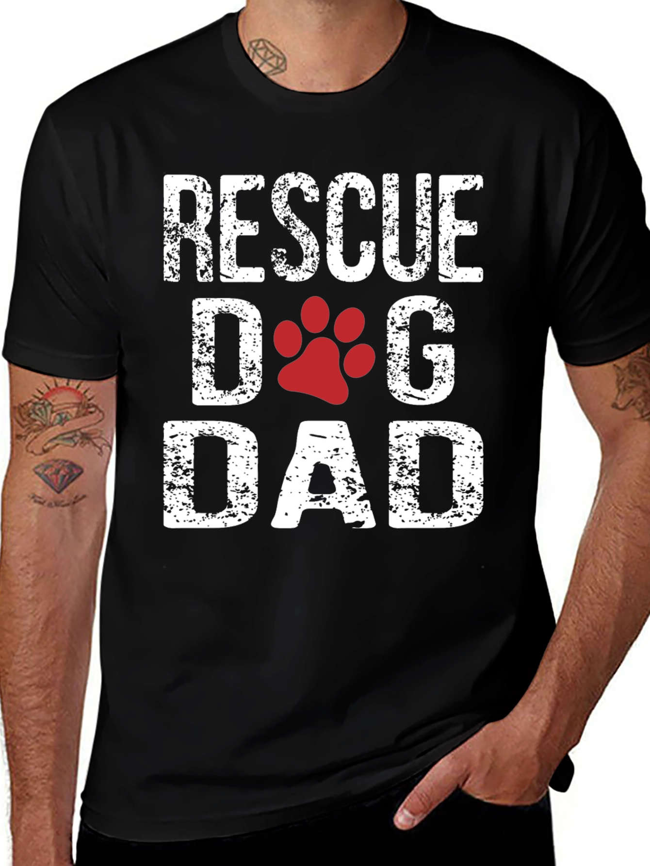 Rescue Dog Dad Graphic T-Shirt