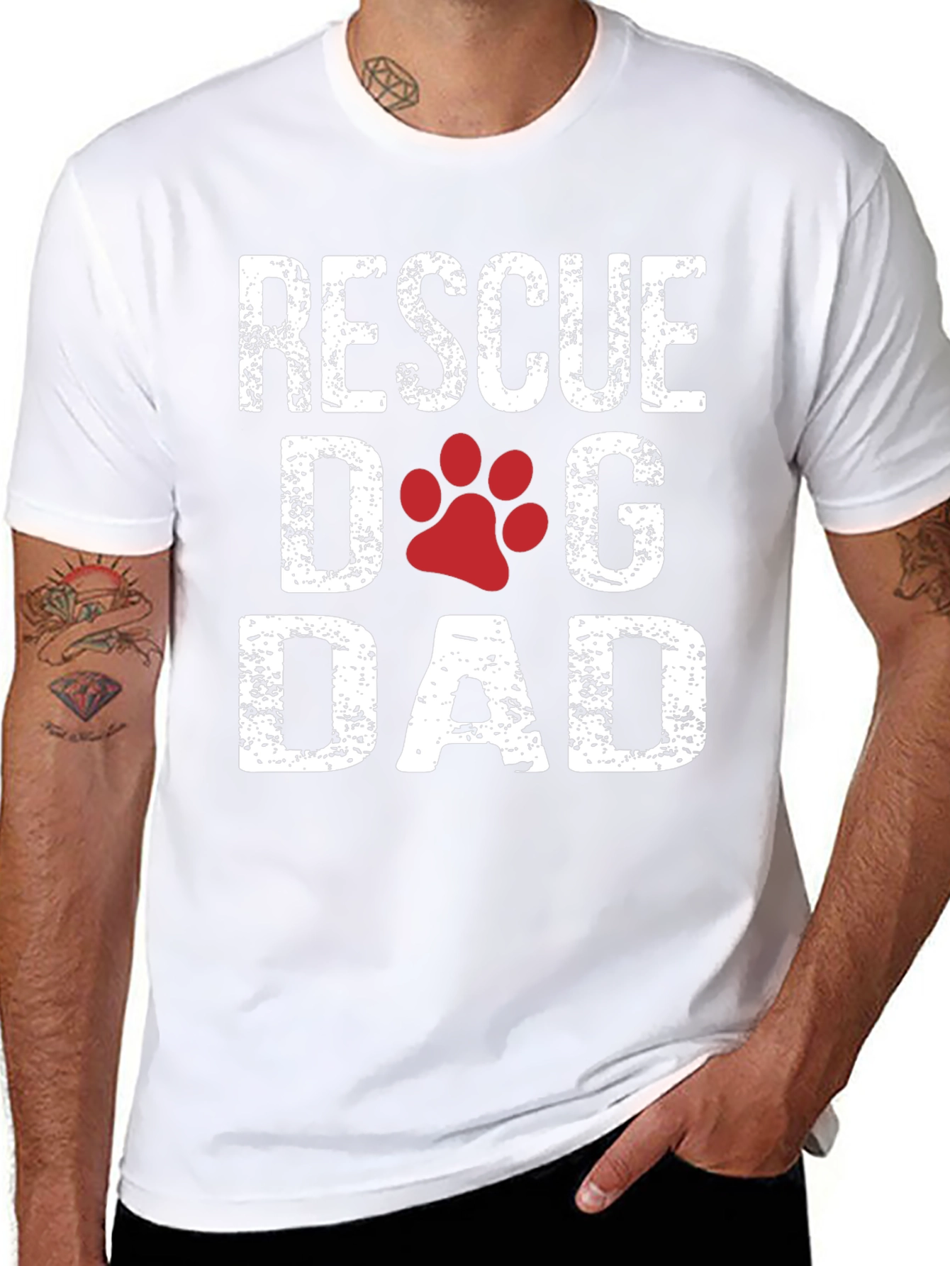 Rescue Dog Dad Graphic T-Shirt