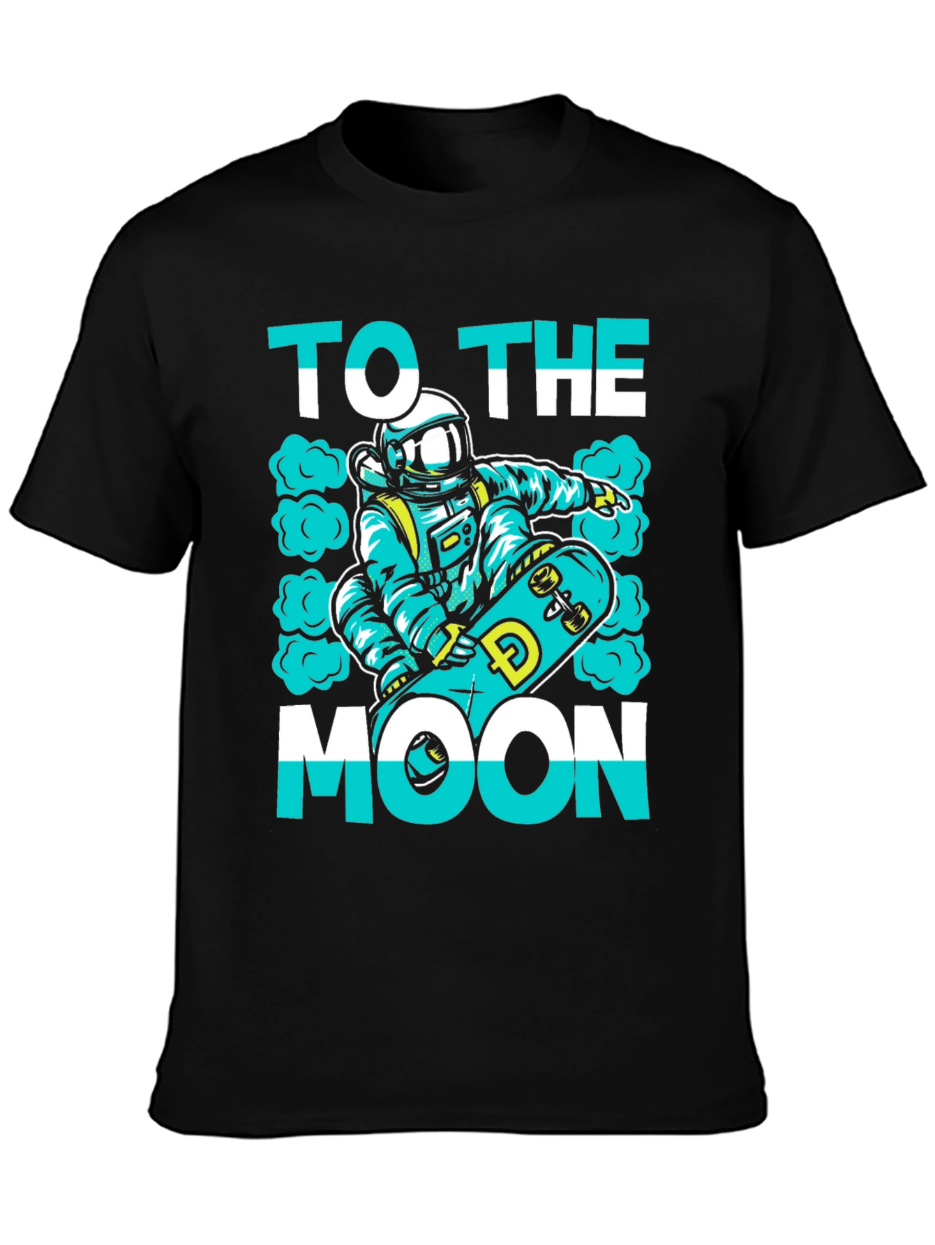 To The Moon Skater Astronaut Black T-Shirt