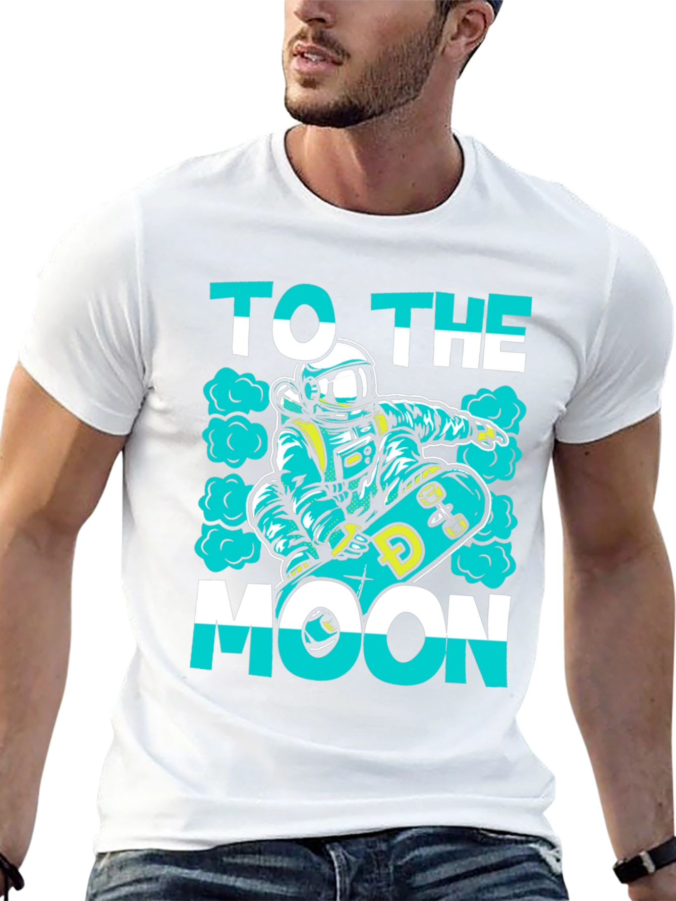 To The Moon Skater Astronaut Black T-Shirt