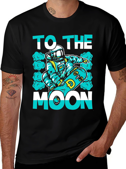 To The Moon Skater Astronaut Black T-Shirt