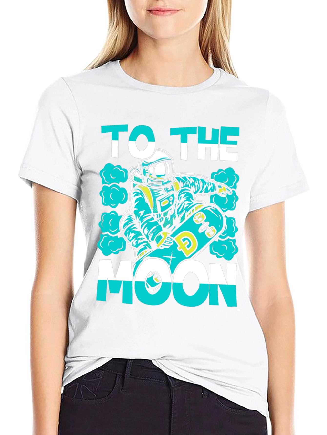 To The Moon Skater Astronaut Black T-Shirt