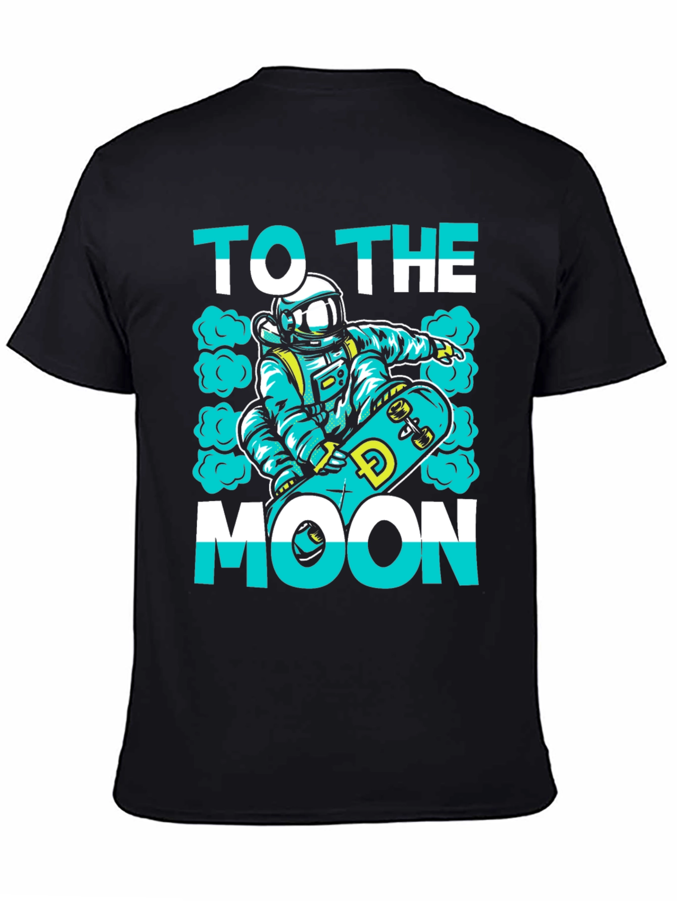 To The Moon Skater Astronaut Black T-Shirt