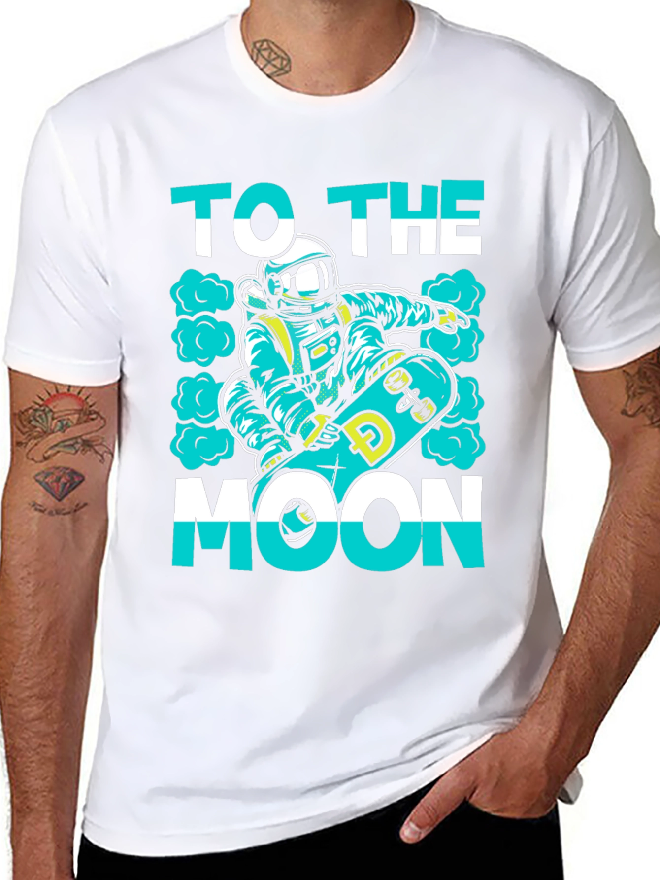 To The Moon Skater Astronaut Black T-Shirt