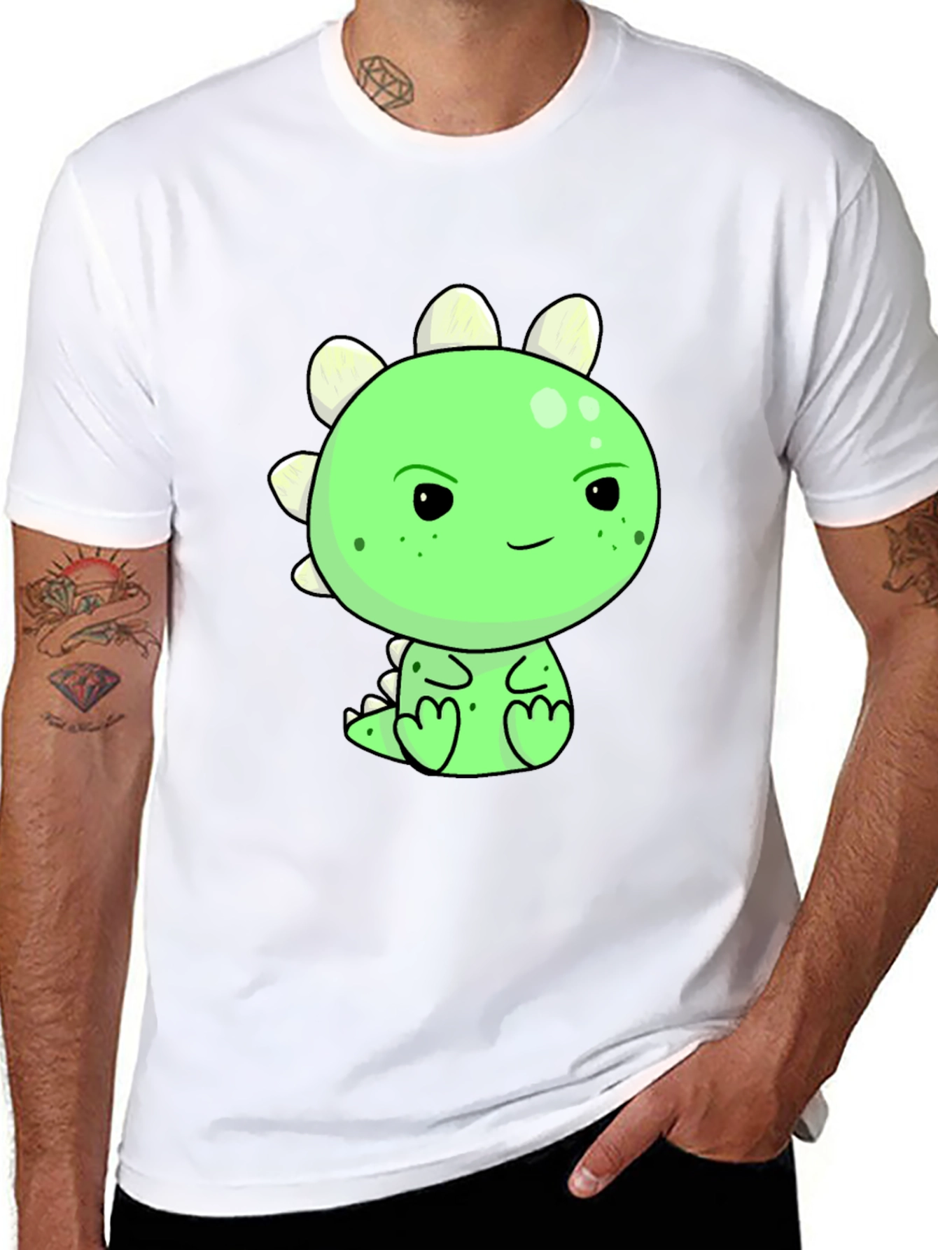 Cute Cartoon Dinosaur Graphic T-Shirt