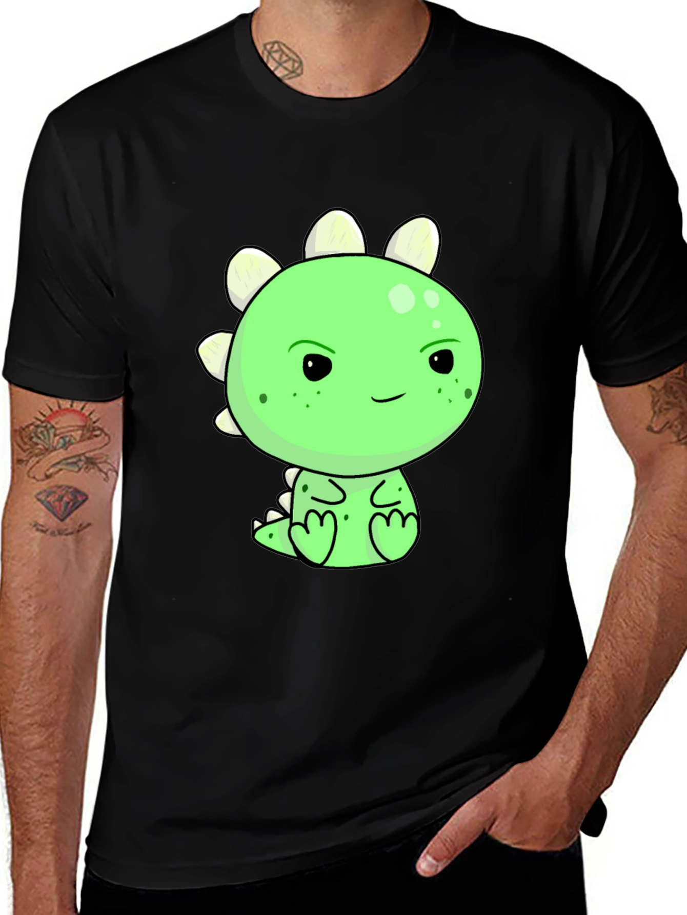 Cute Cartoon Dinosaur Graphic T-Shirt