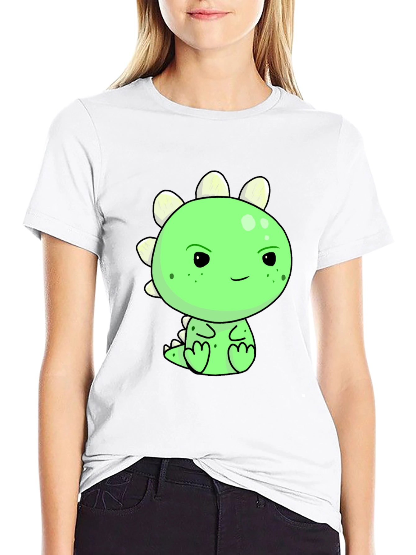 Cute Cartoon Dinosaur Graphic T-Shirt