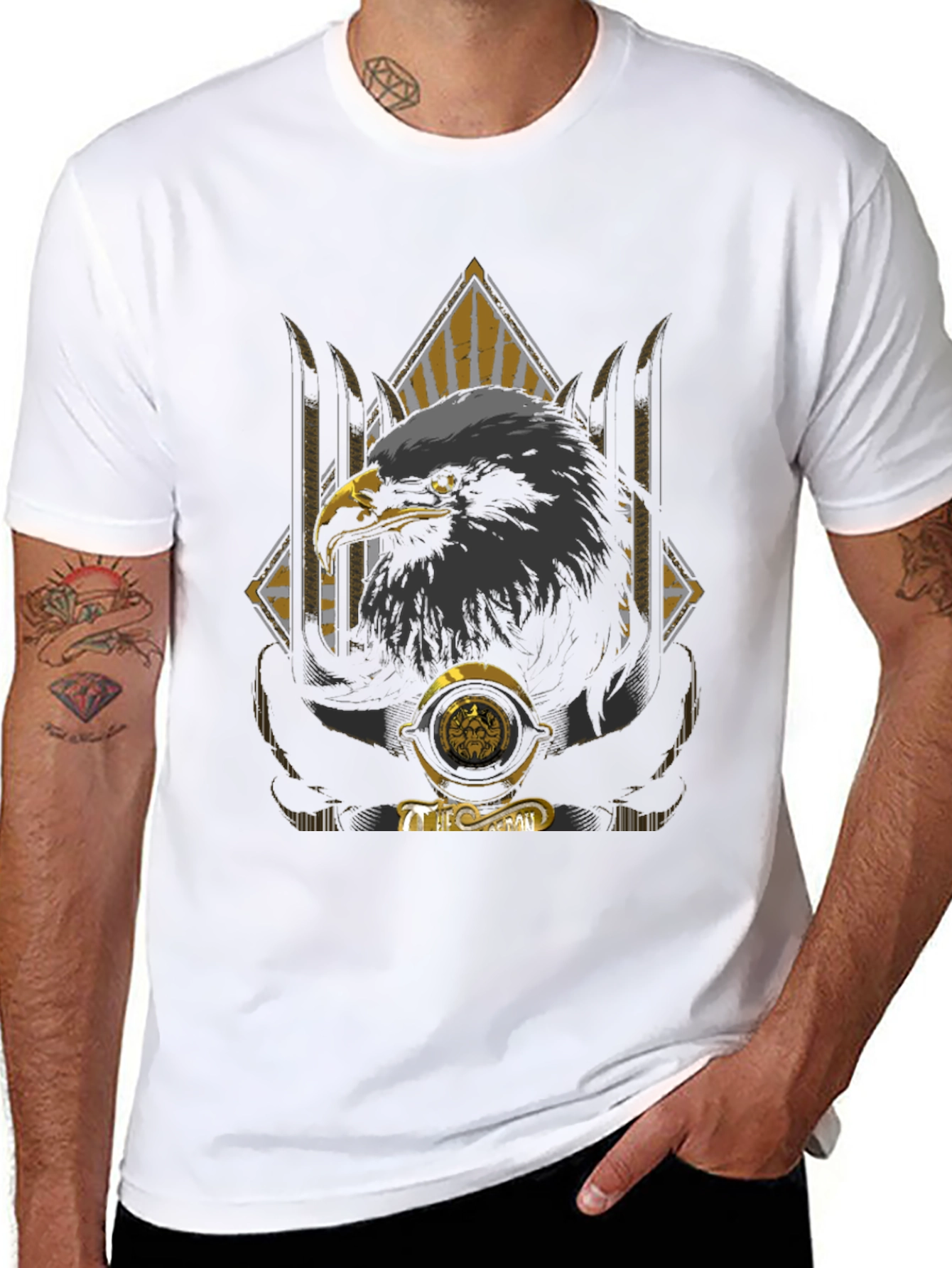 Eagle Graphic Print Crew Neck T-Shirt
