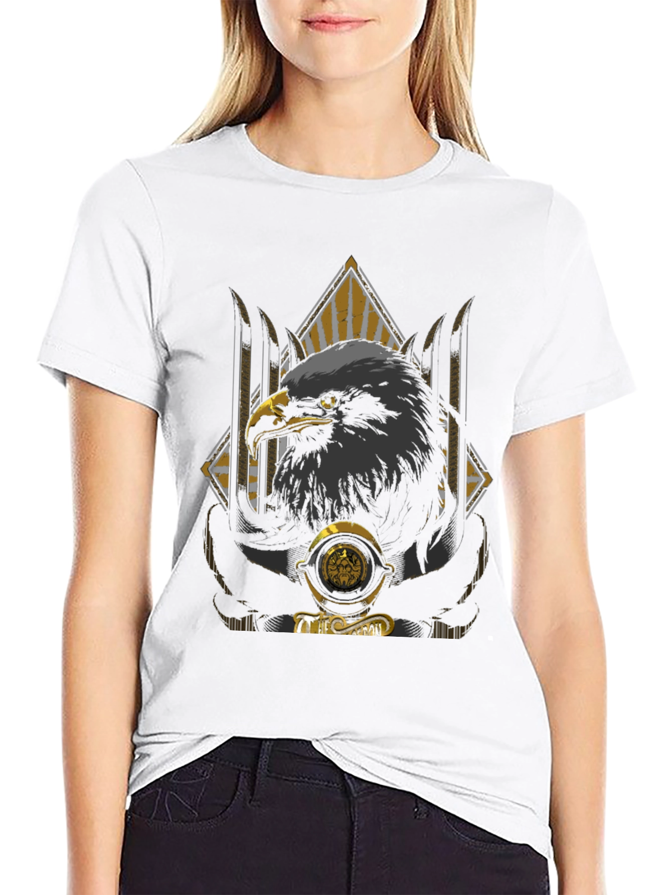 Eagle Graphic Print Crew Neck T-Shirt
