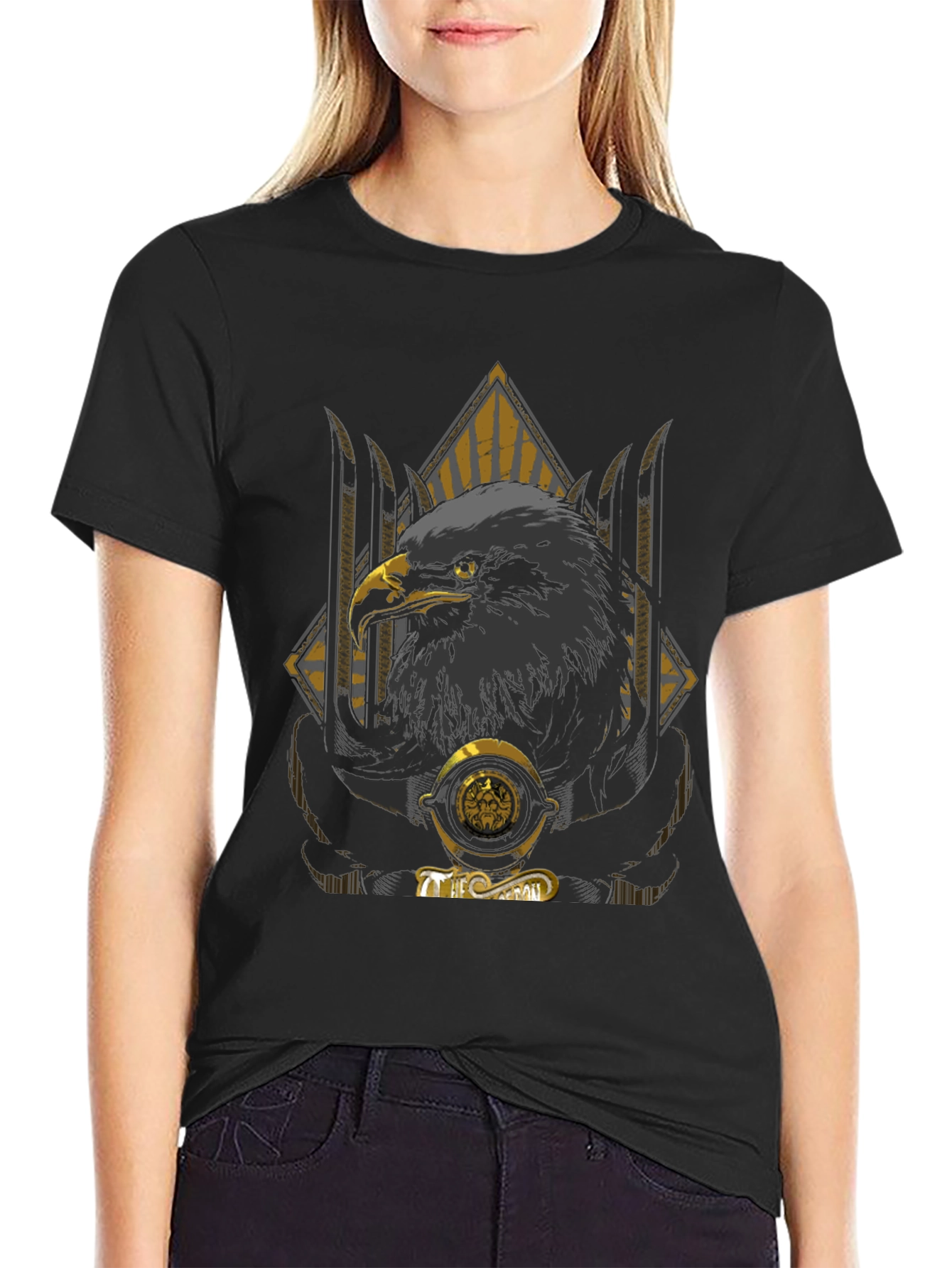 Eagle Graphic Print Crew Neck T-Shirt