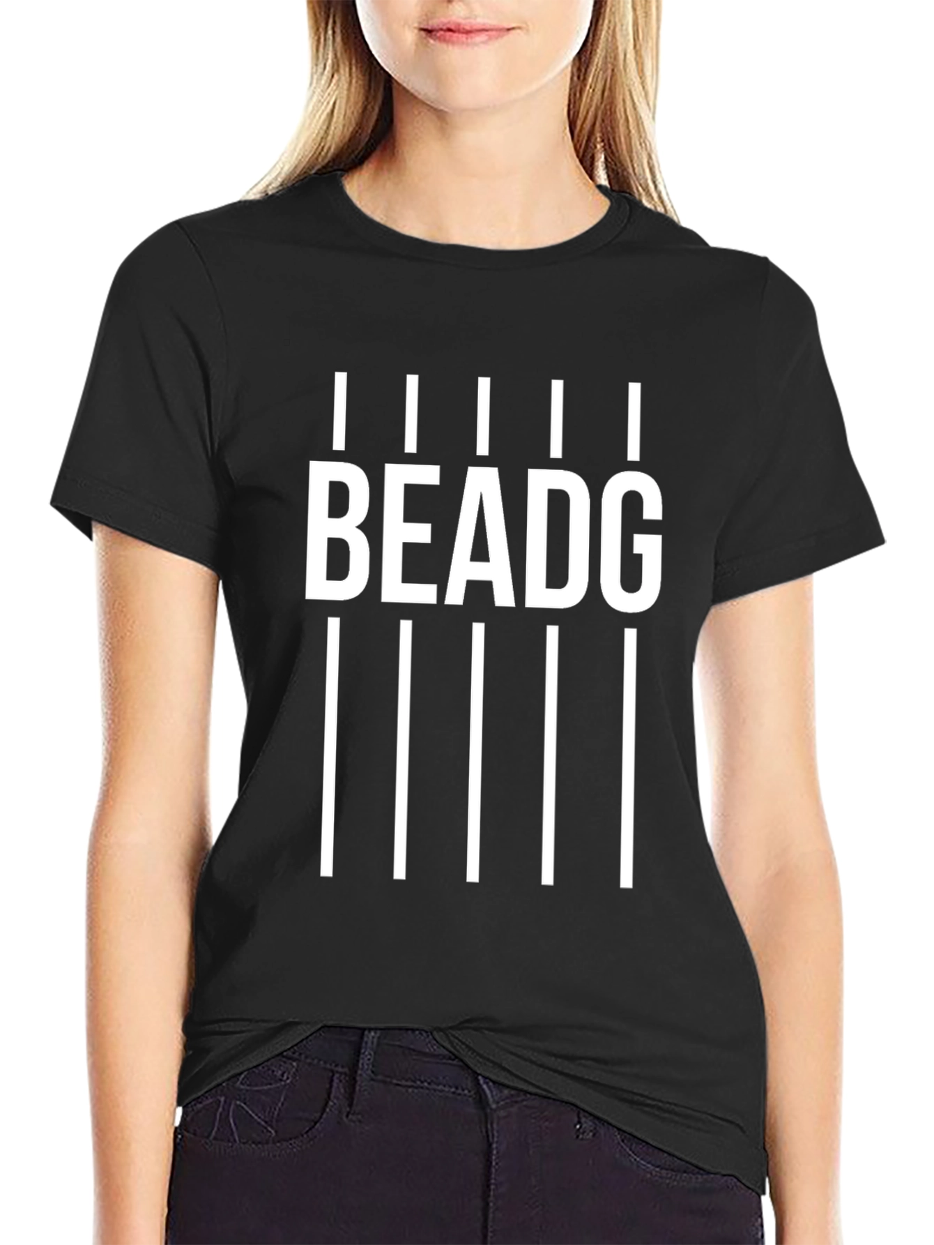 BEADG Graphic Print Mens Black T-Shirt