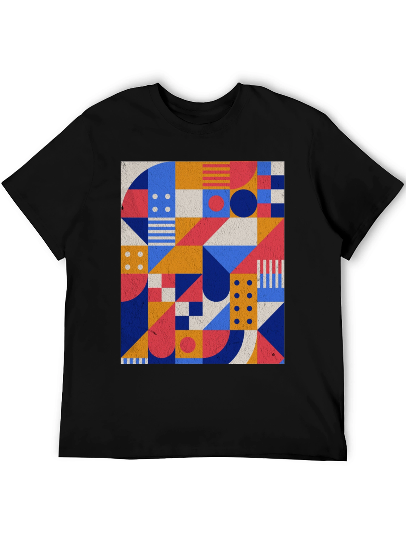 Geometric Pattern Black T-Shirt - Modern Art Tee