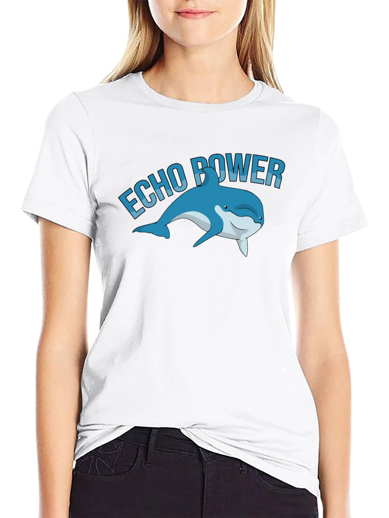 Echo Power Dolphin Graphic Tee - Black