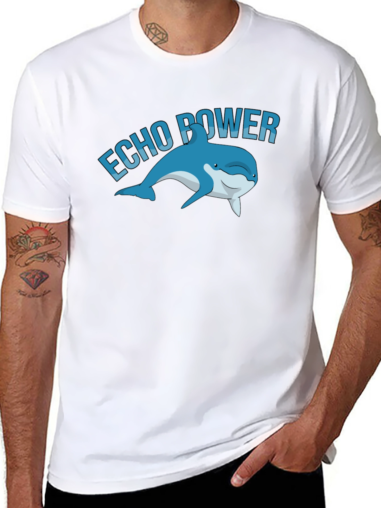 Echo Power Dolphin Graphic Tee - Black