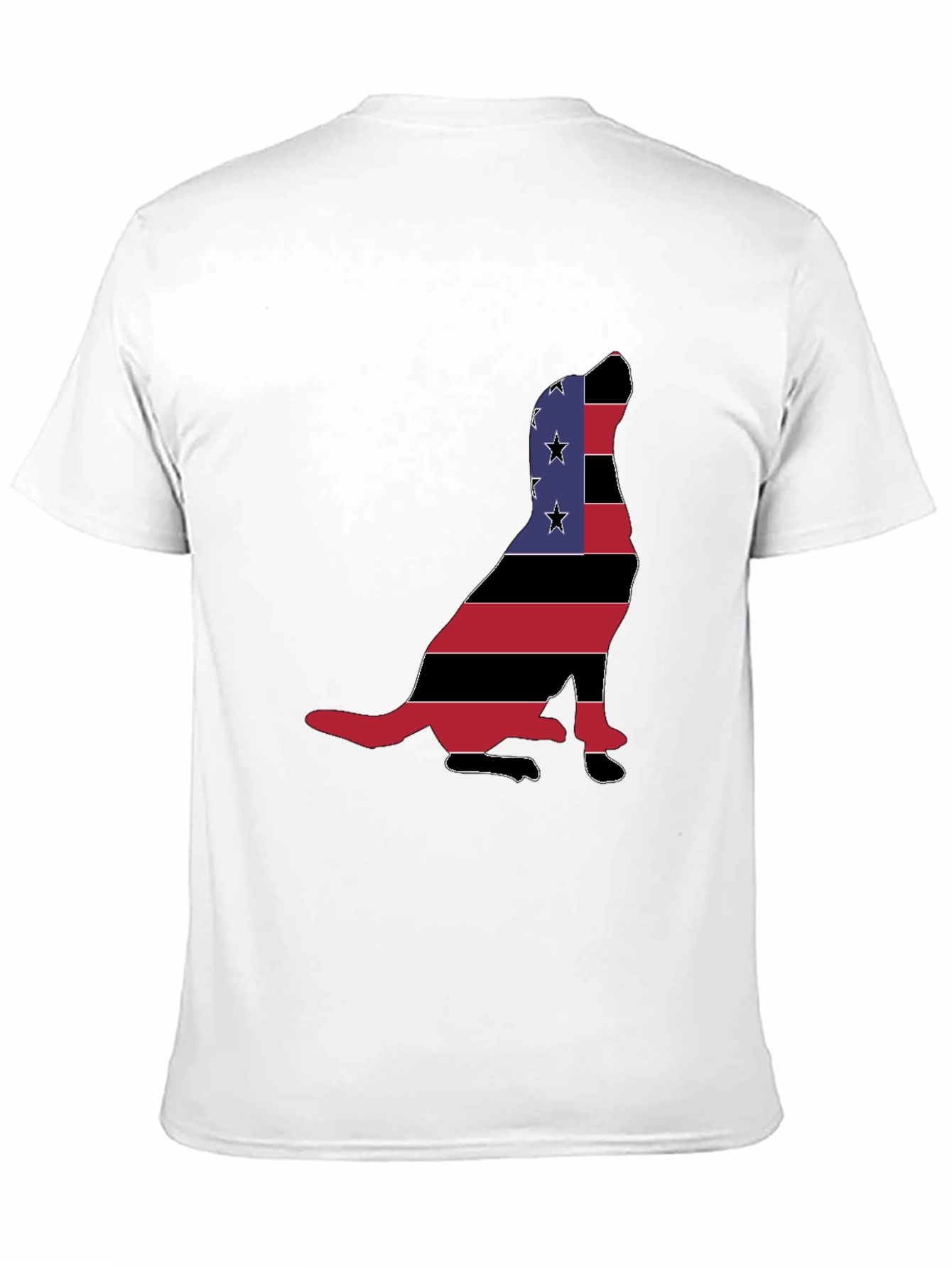 Patriotic Dog Silhouette Mens Black T-Shirt