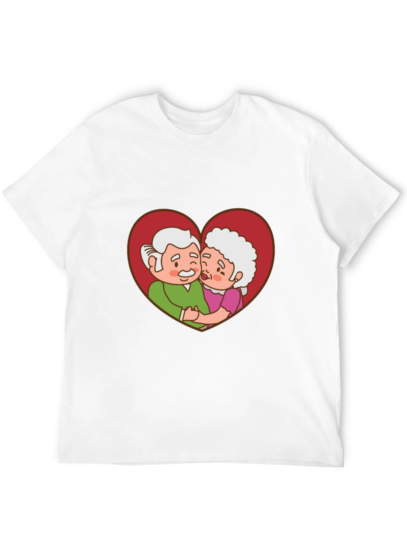 Cute Cartoon Grandparents Heart T-Shirt