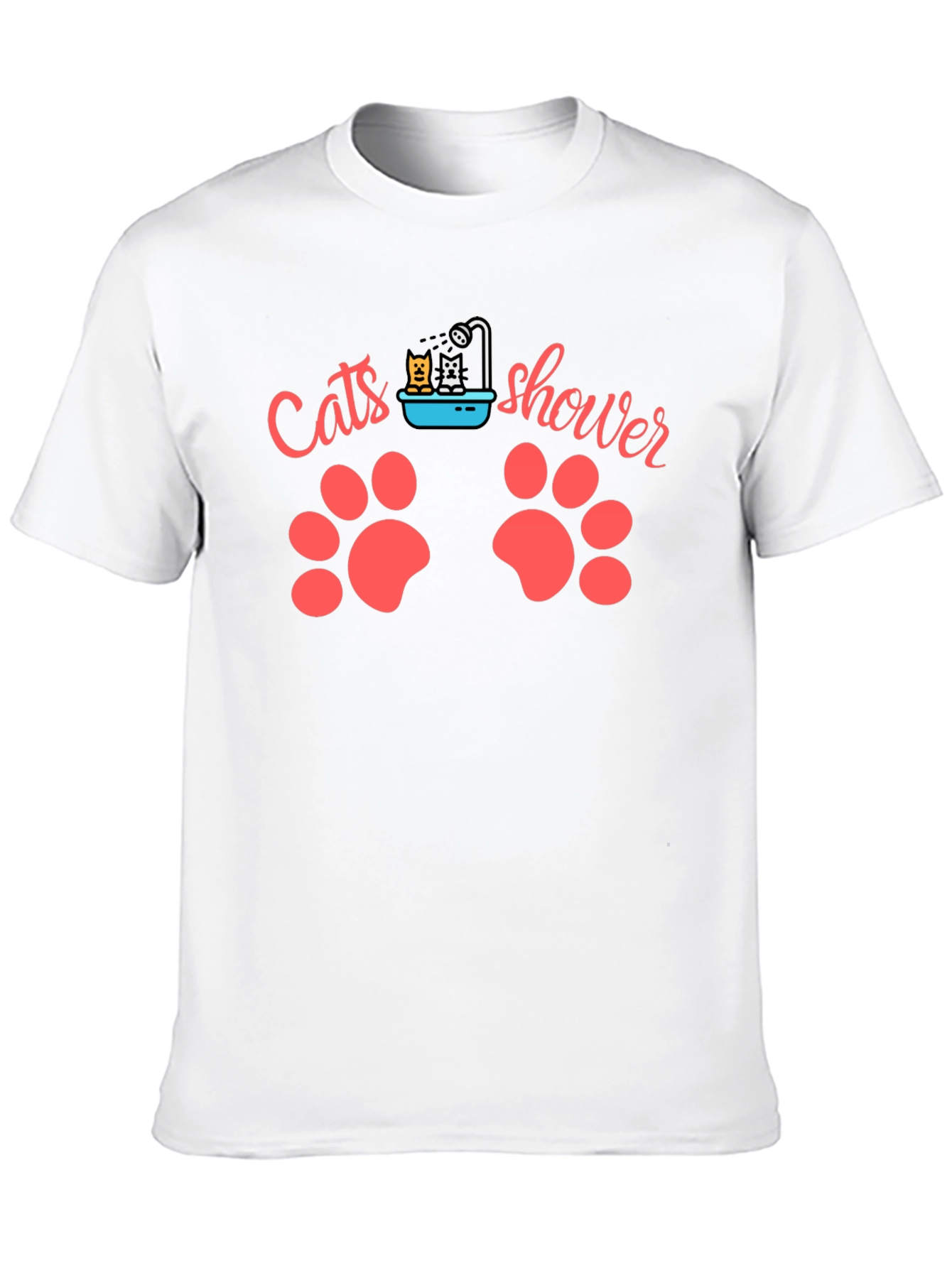 Cats Shower Funny T-Shirt Black