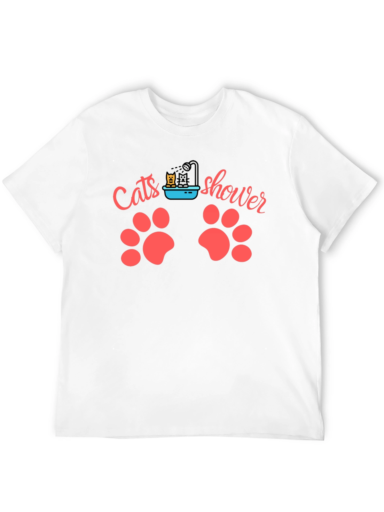 Cats Shower Funny T-Shirt Black