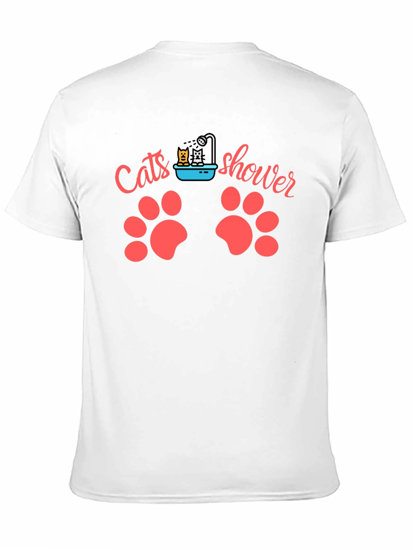 Cats Shower Funny T-Shirt Black