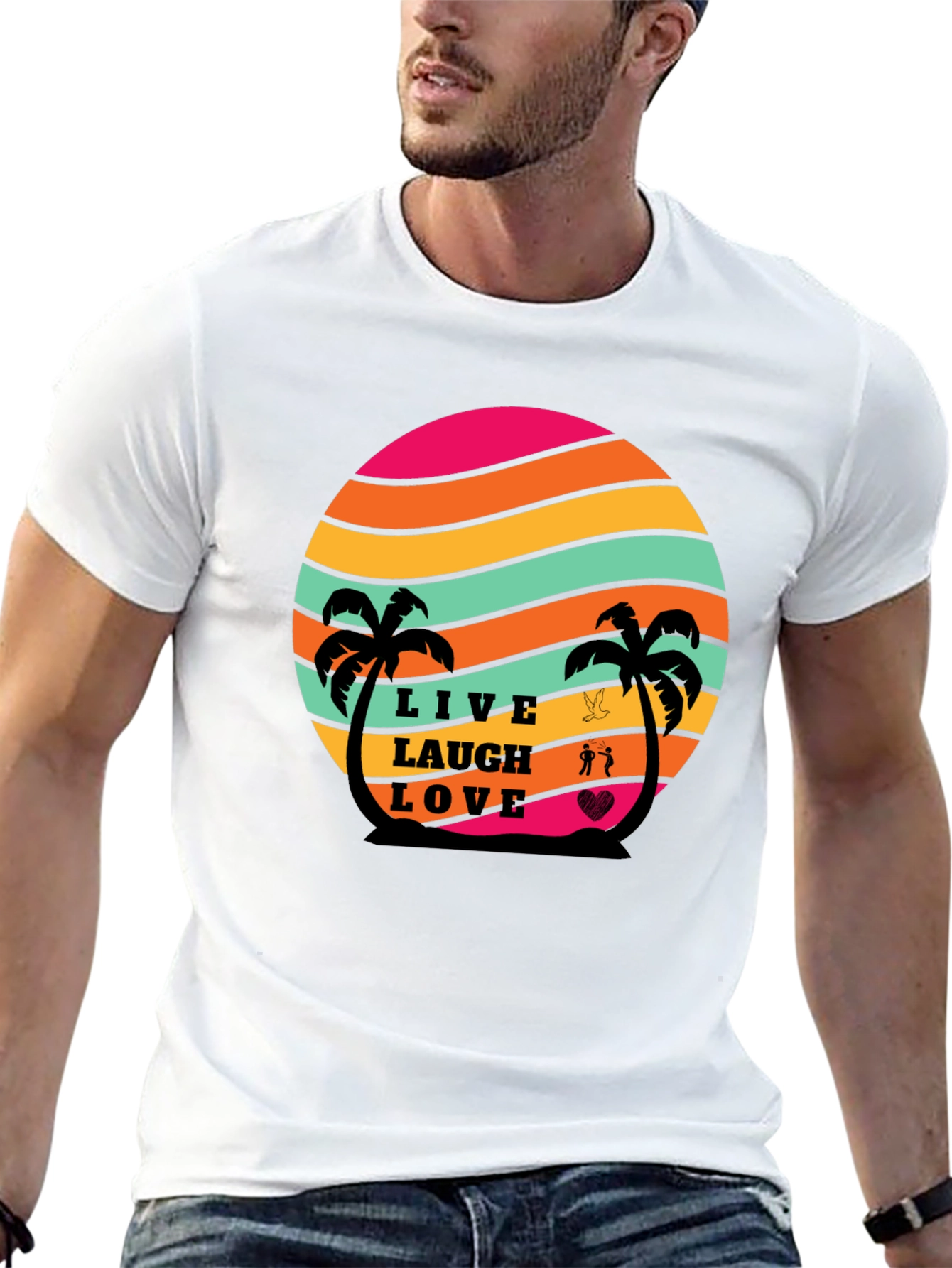 Live Laugh Love Retro Sunset T-Shirt