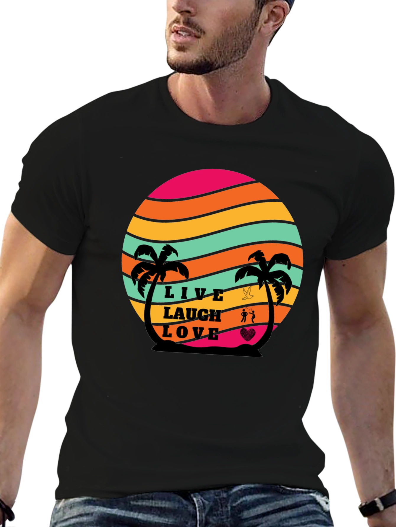 Live Laugh Love Retro Sunset T-Shirt